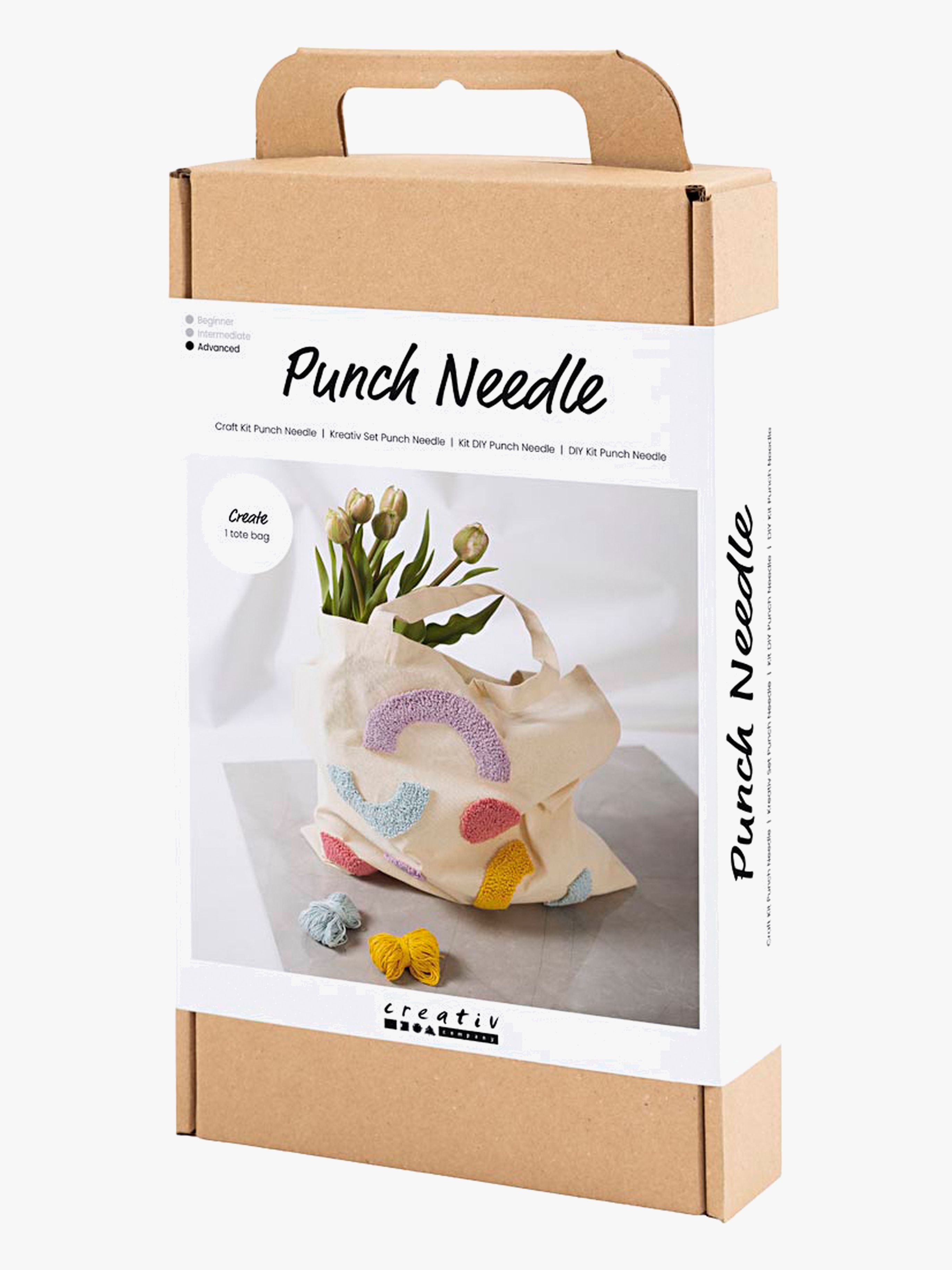 Bastelset Stickerei Stoffbeutel mit Pastellfarben