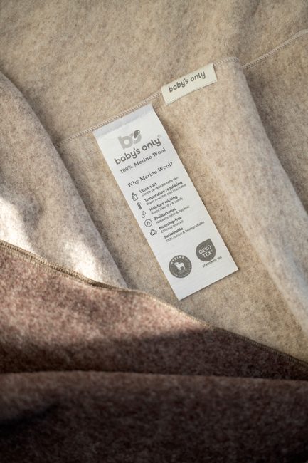 Baby's Only Cot Decke Merinowolle TOG 1, Brushed Ecru