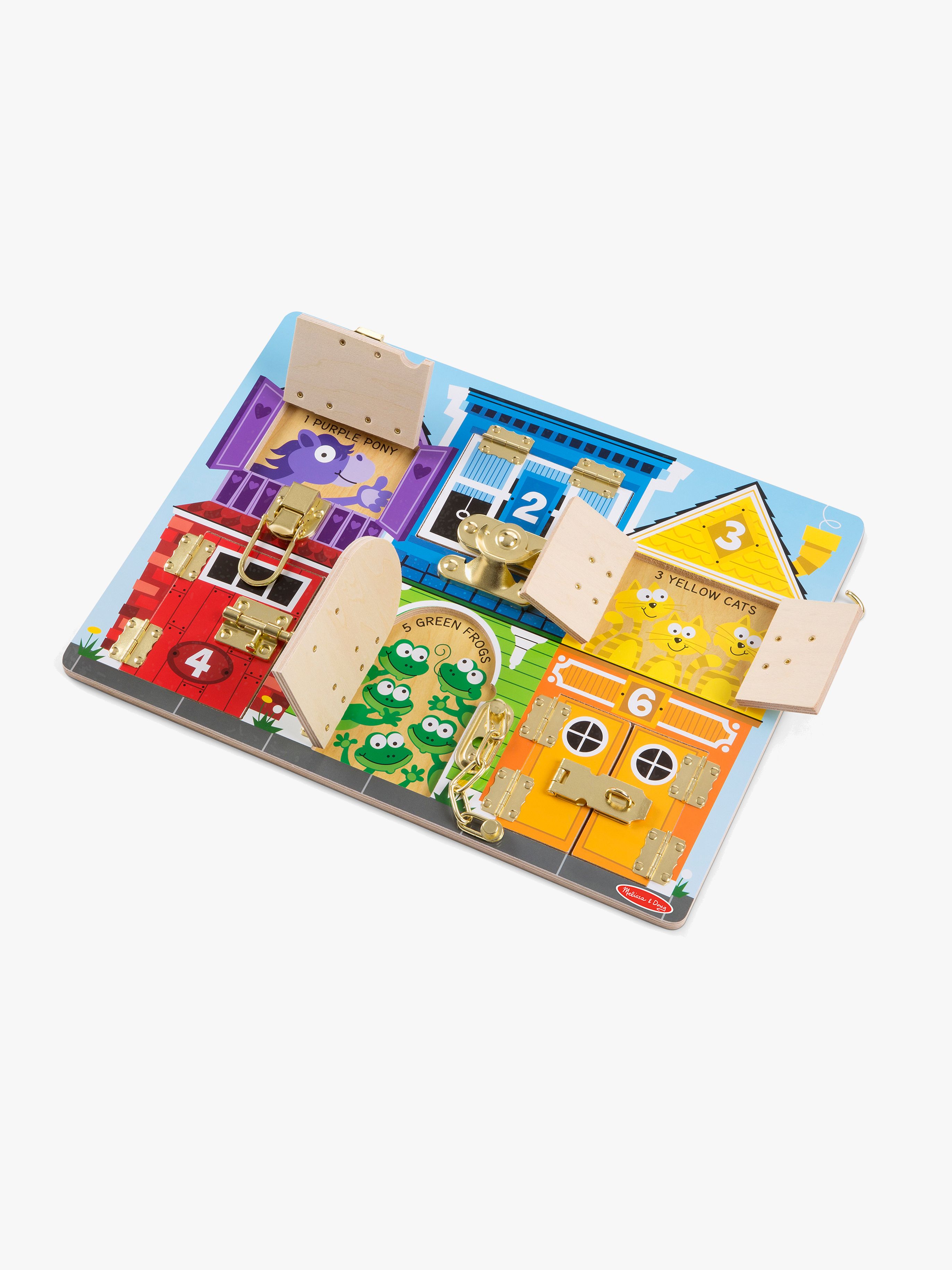 Melissa &  Doug Verschlussplatte mit 6 Türchen und Tieren