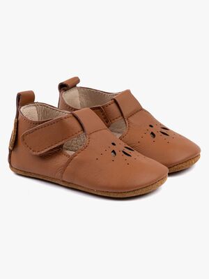 Mikk-Line Leather Hausschuhe, Cognac