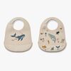 LIEWOOD Tilda Lätzchen mit Print 2er-Pack, Sea Creature/Sandy