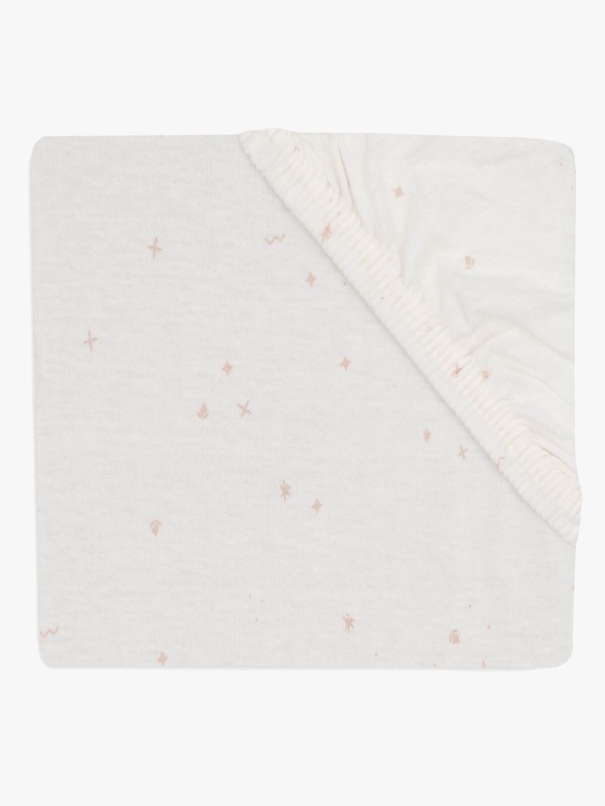 Jollein Spannbettlaken Twinkling 60x120 cm, Off White/Wild Rose