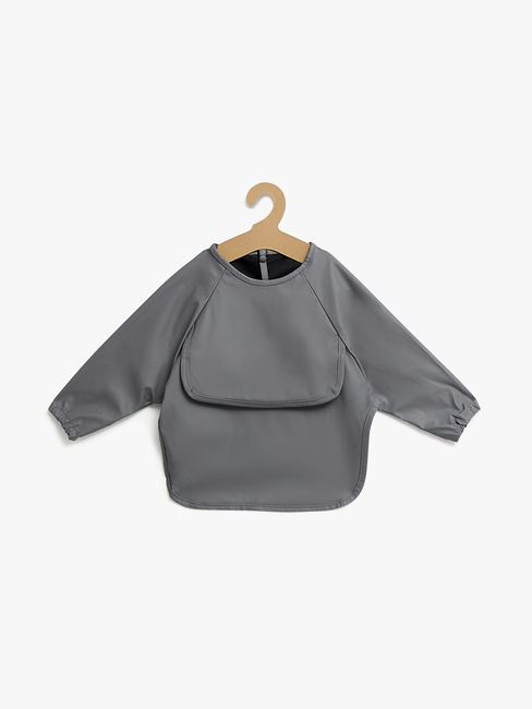 Beemoo CARE Bib Langärmliges Lätzchen, Dark Grey