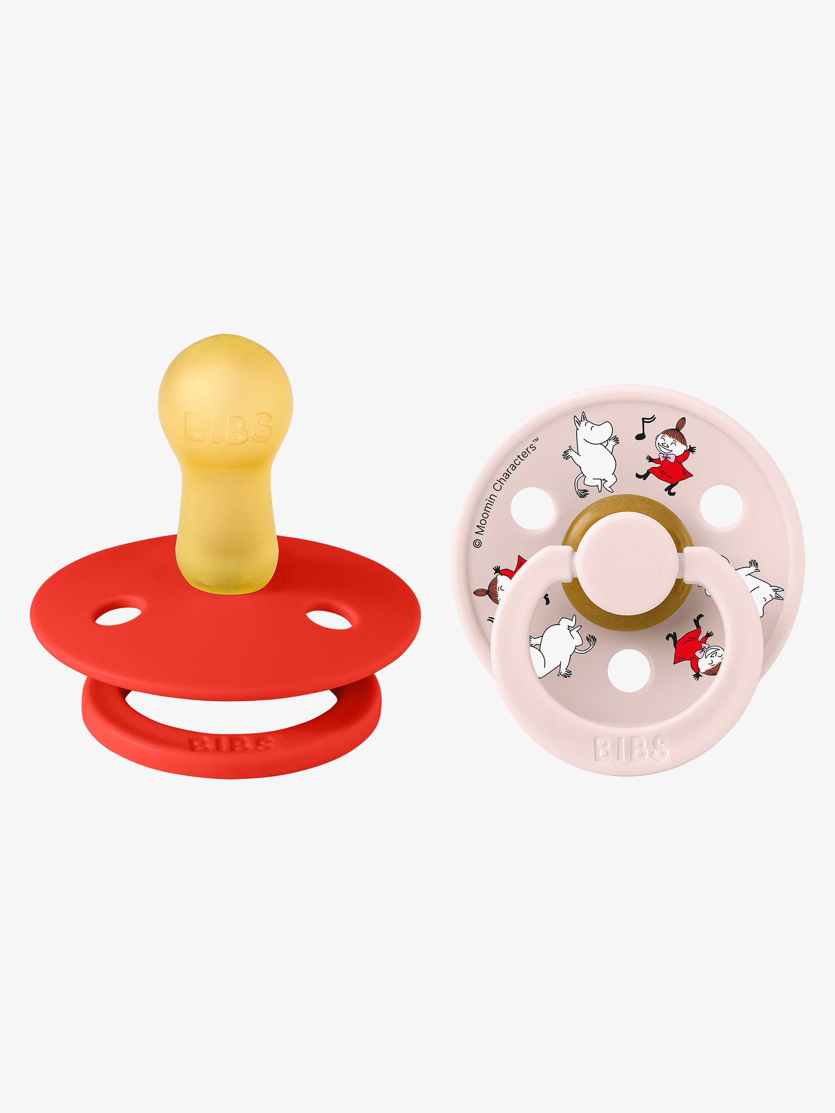 BIBS x Moomin Colour Dancing Schnuller 2er-Pack Latex Größe 2, Candy Apple