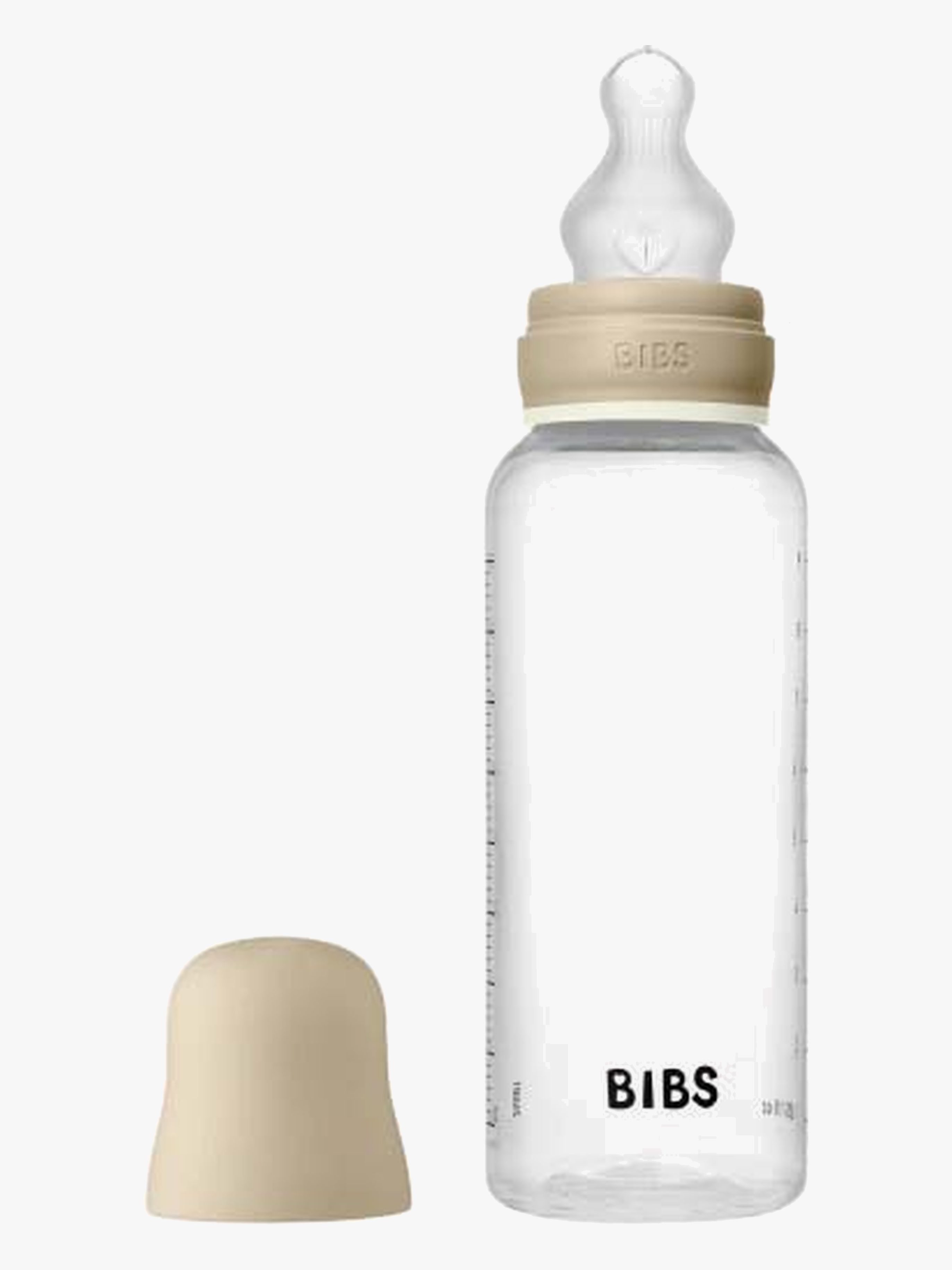 BIBS Medium Flow  Glas Fläschchen Silikon 270 ml Rund, Vanilla GLOW