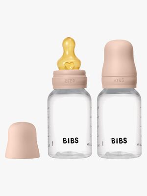 BIBS Slow Flow Fläschchen Latex 2er-Pack 150 ml, Blush