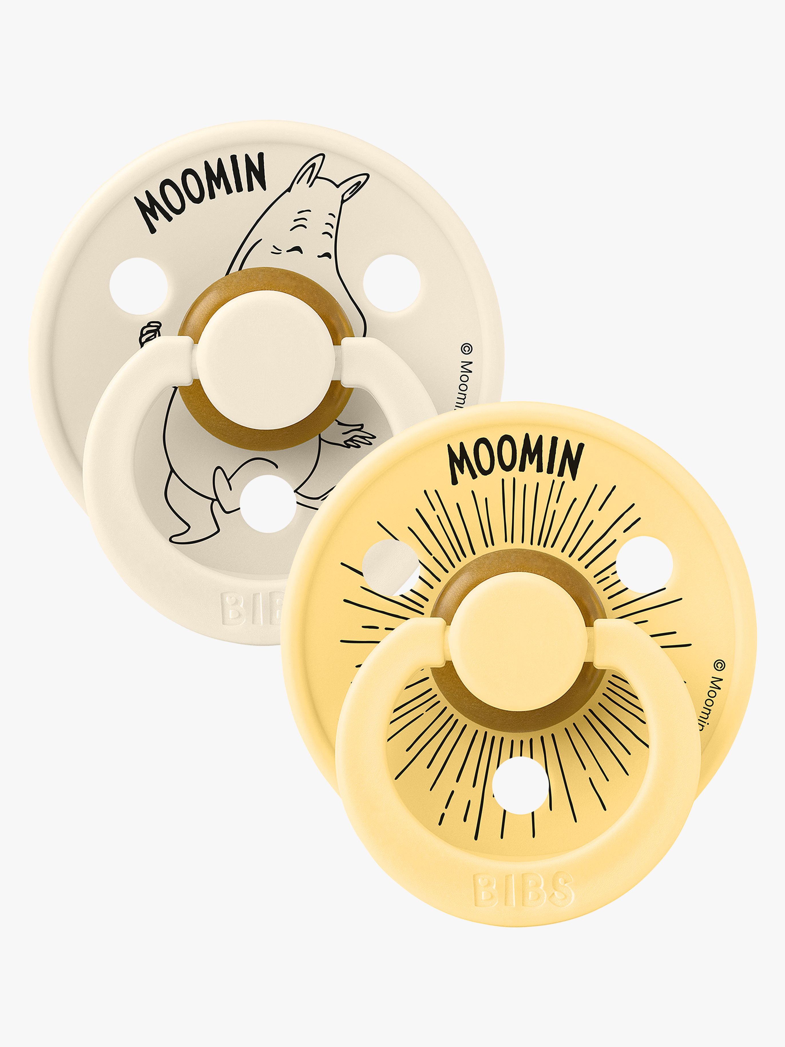 x Moomin Colour Schnuller Mumintroll 2er-Pack Latex Größe 3, Ivory / Pale Butter