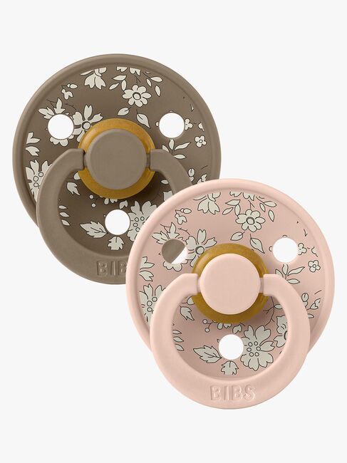 BIBS x Liberty Colour Schnuller 2er-Pack Latex Größe 1 Rund, Capel/Blush Mix