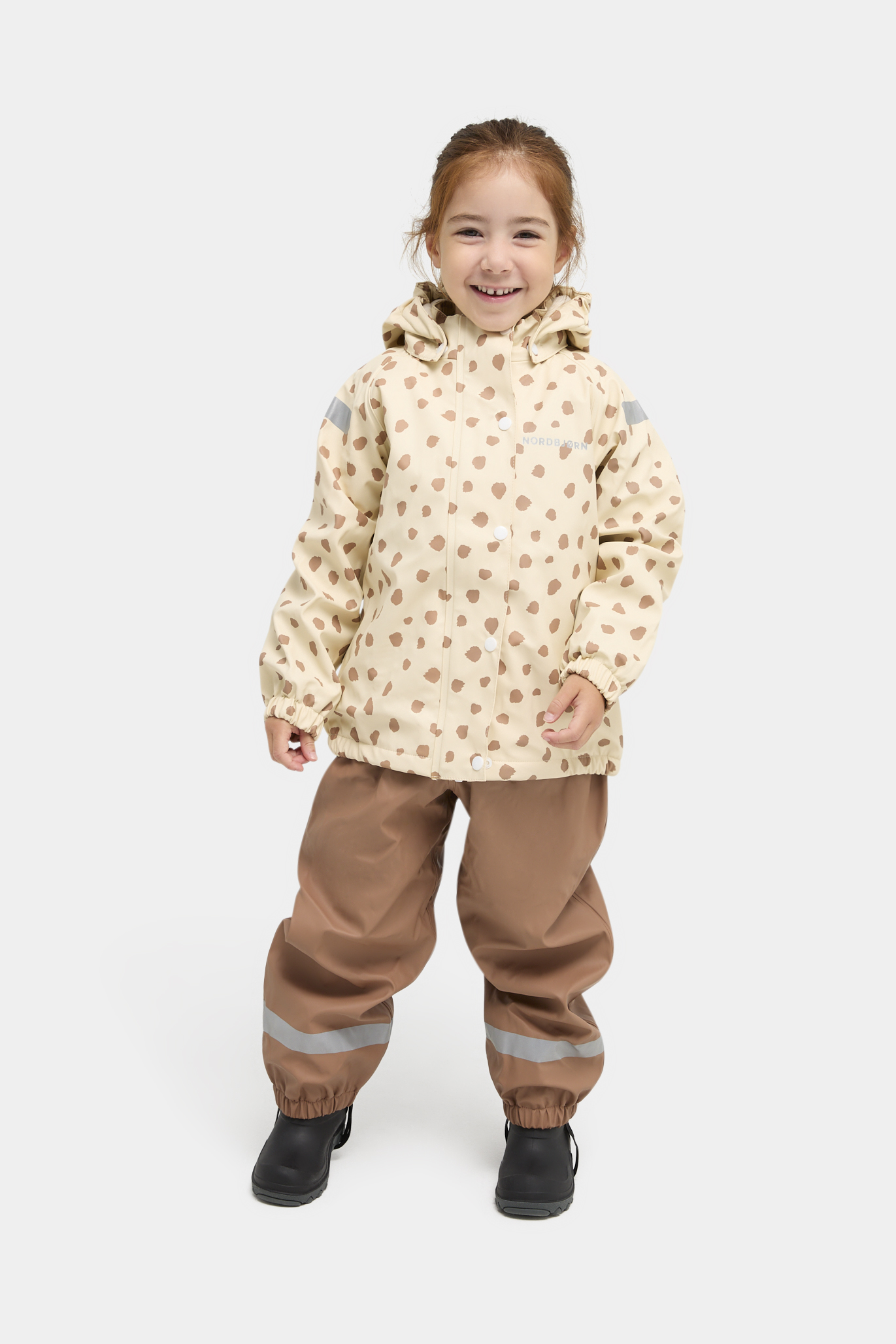 Nordbjørn Asperö Gefüttertes Regenset, Dots Beige, 86-92