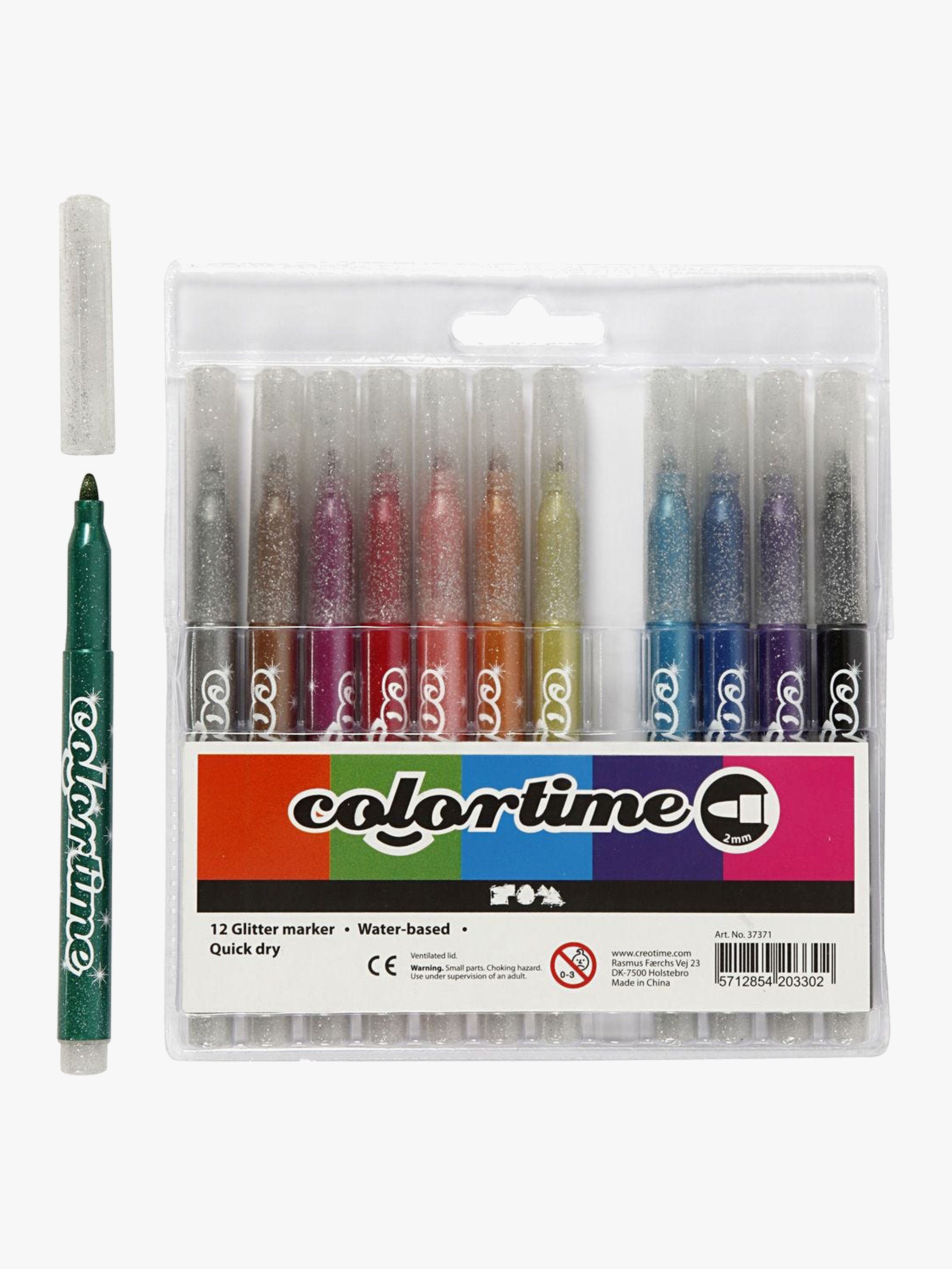 Colortime Glitzerfilzstifte Gemischte Farben 12 Stück