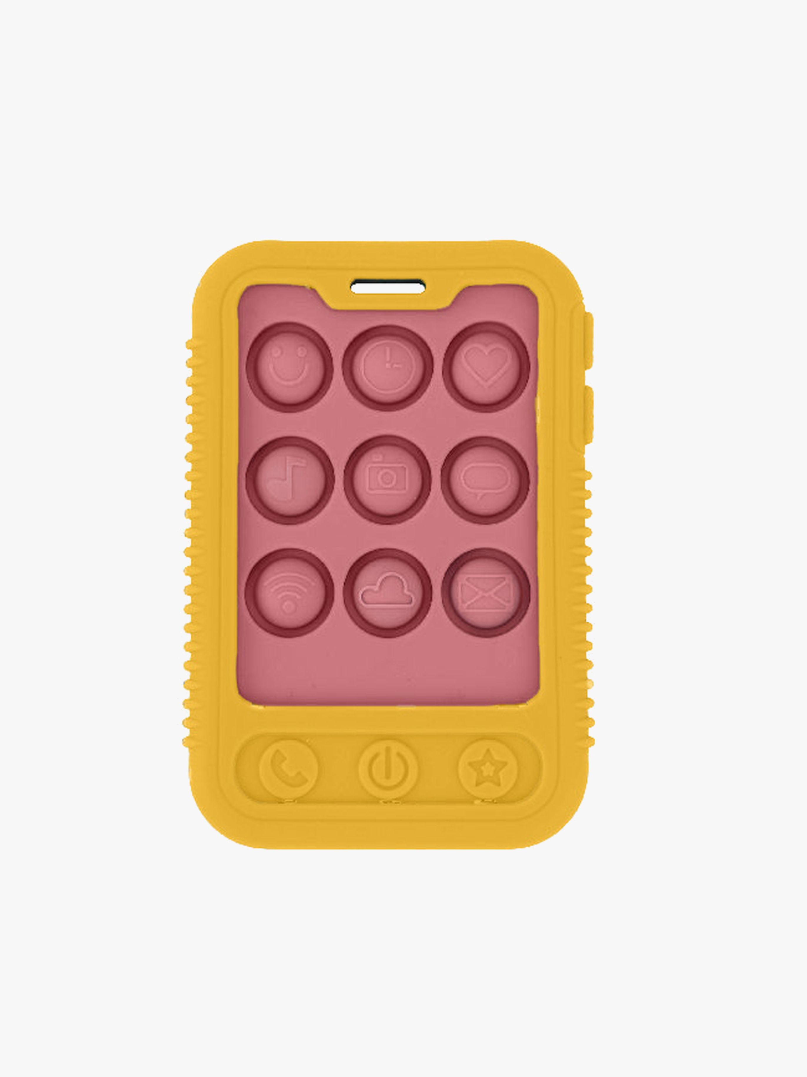Nuby Phone Popper Beißringe, Gelb/Rosa, Beißspielzeug