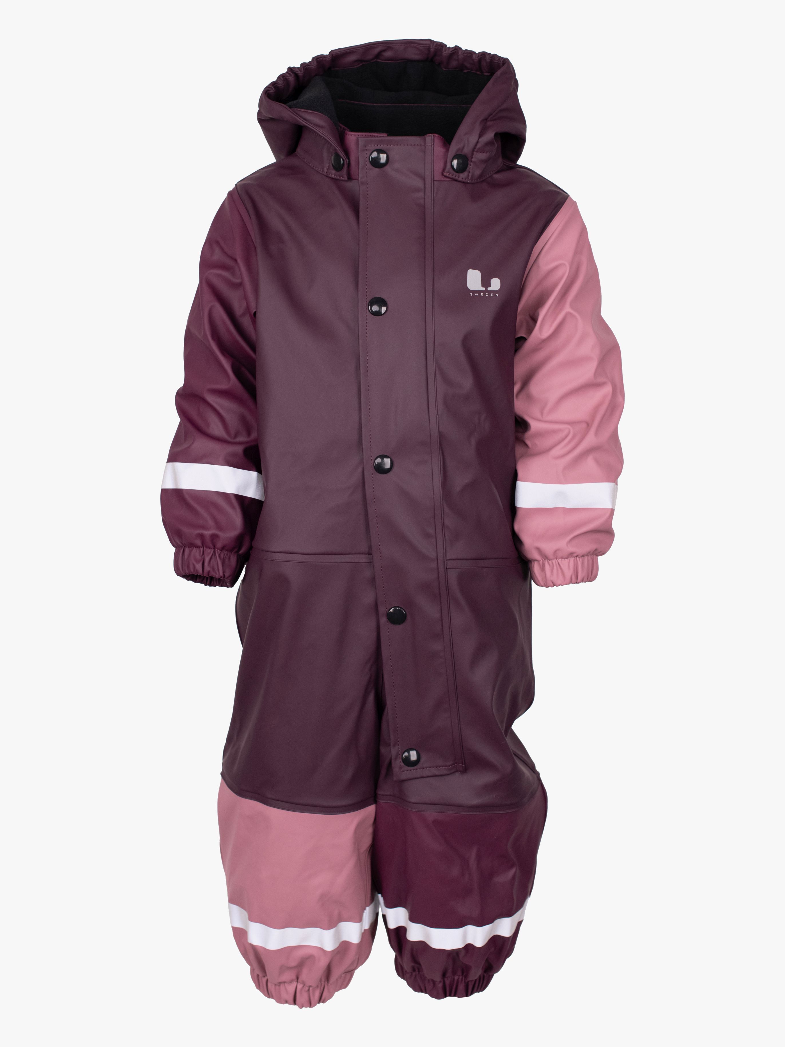 Lindberg Fagerhult Gefütterter Regenoverall, Plum/Dry Rose, 98
