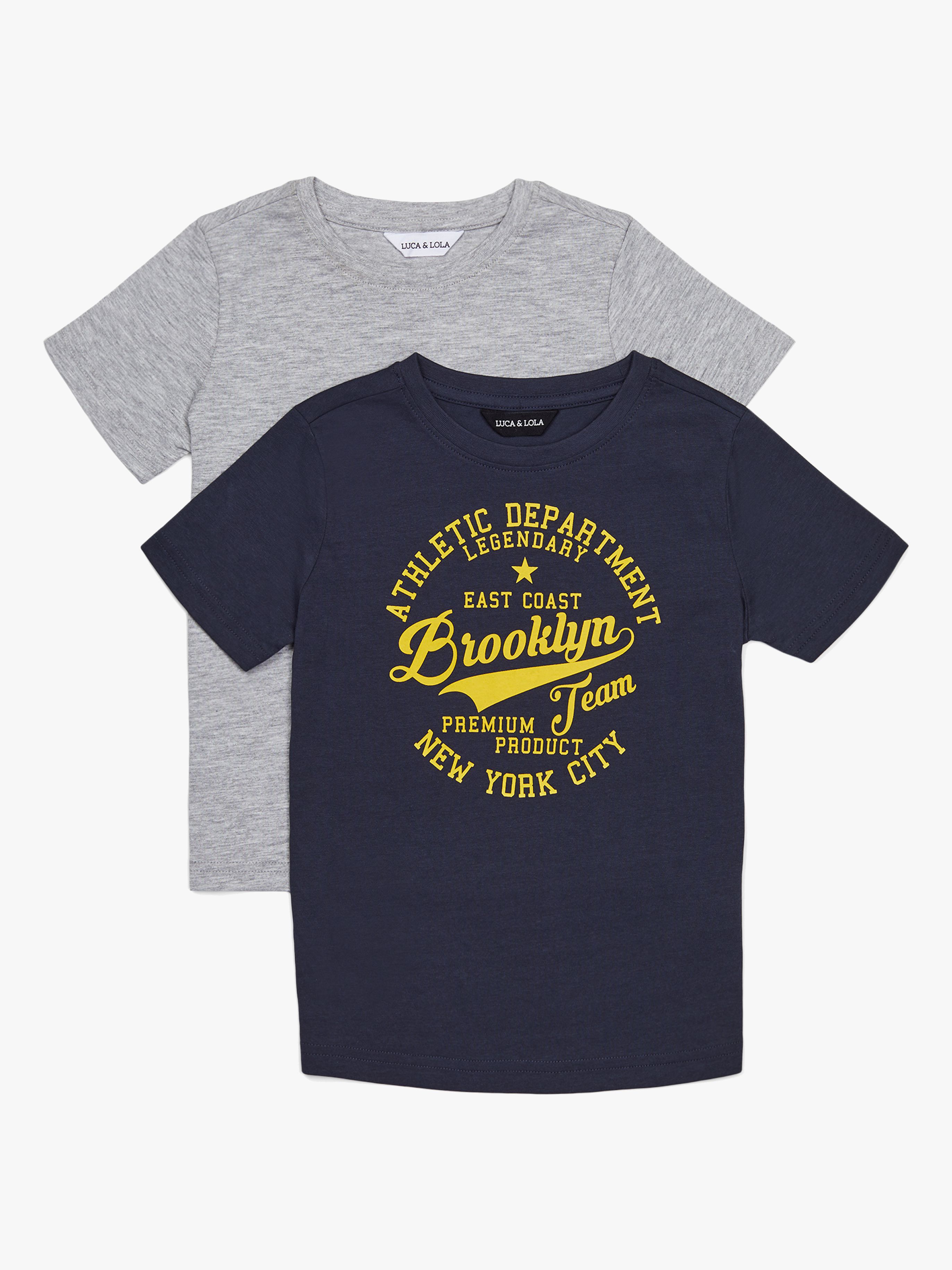 Paulo T-Shirt 2er-Pack, Navy / Grey Melange 134-139