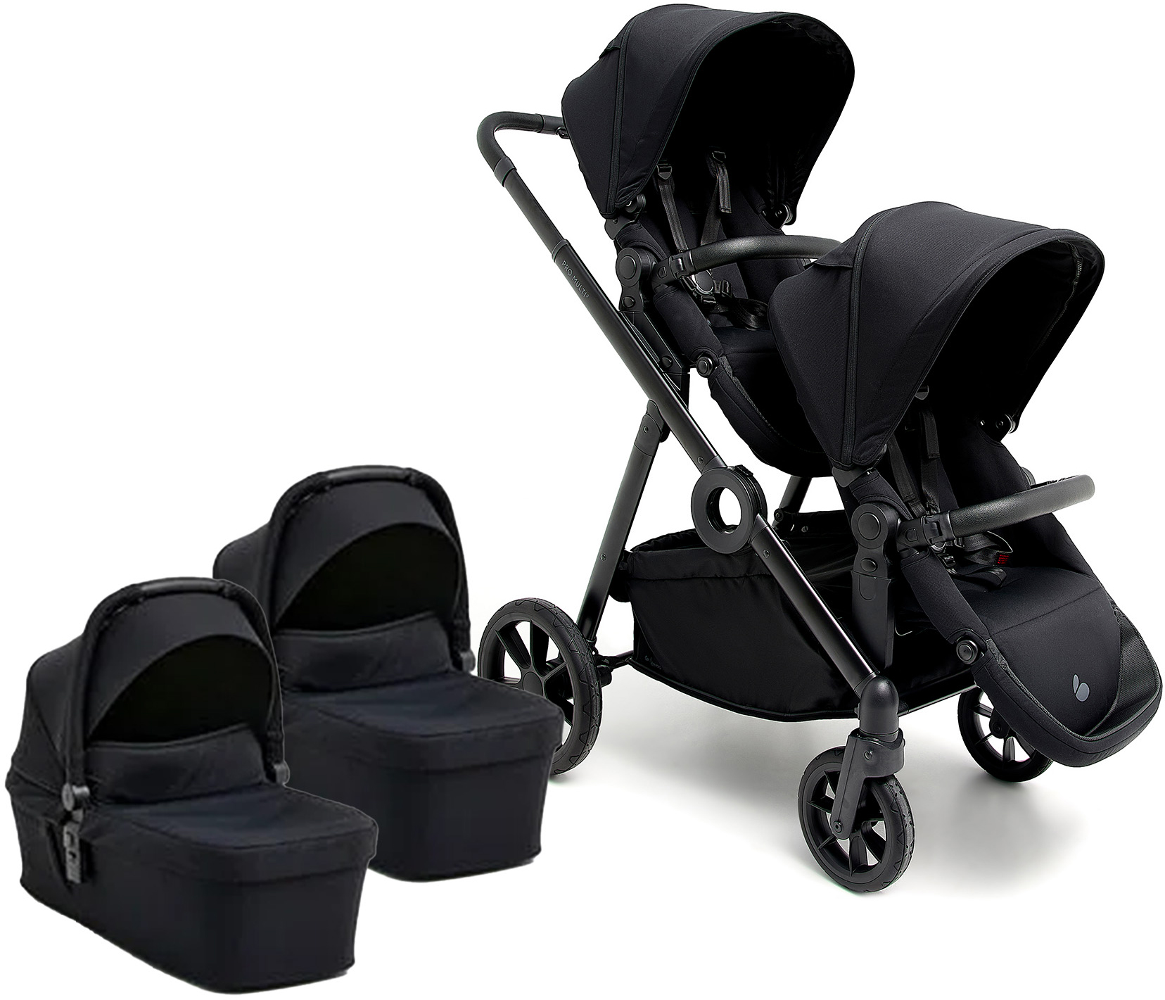 Beemoo Pro Multi 2 Zwillingswagen, Coffee Black
