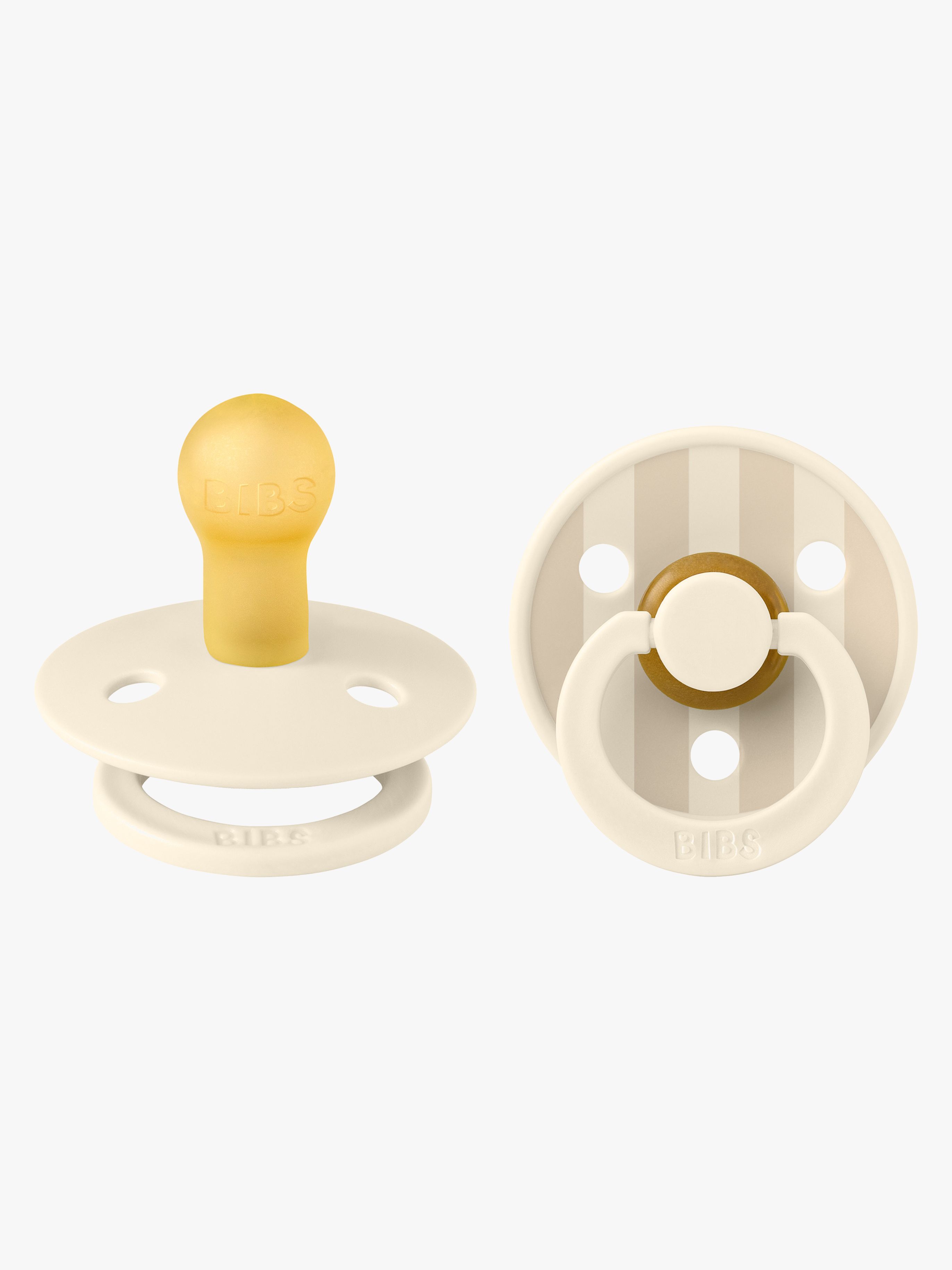 BIBS Studio Colour Schnuller 2er-Pack Latex Größe 1 Rund, Pin/Ivory Vanilla Mix