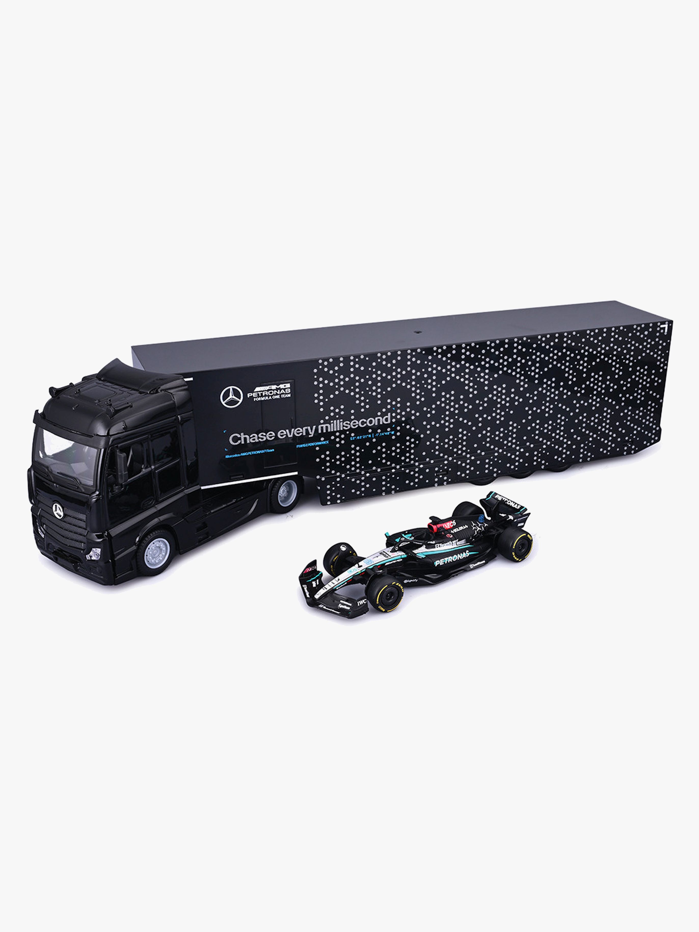 F1 Mercedes AMG Racing Transportset mit W15 Russell #63 1:43