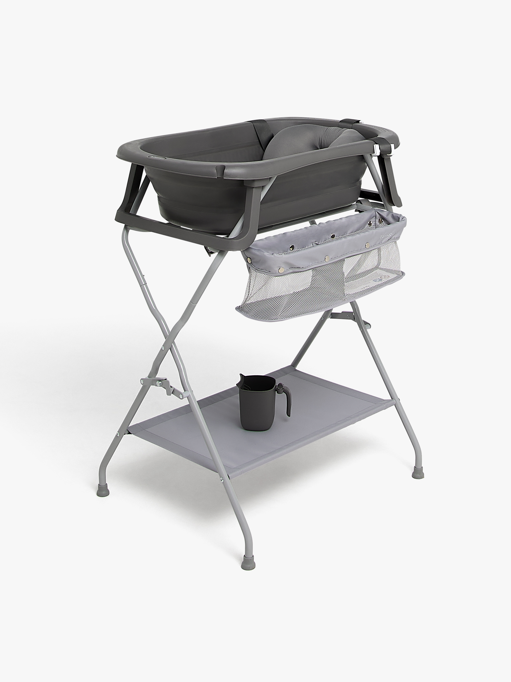 Beemoo CARE Assist Badewanne inkl. Badestütze, Stativ &  Duschkanne, Deep Grey