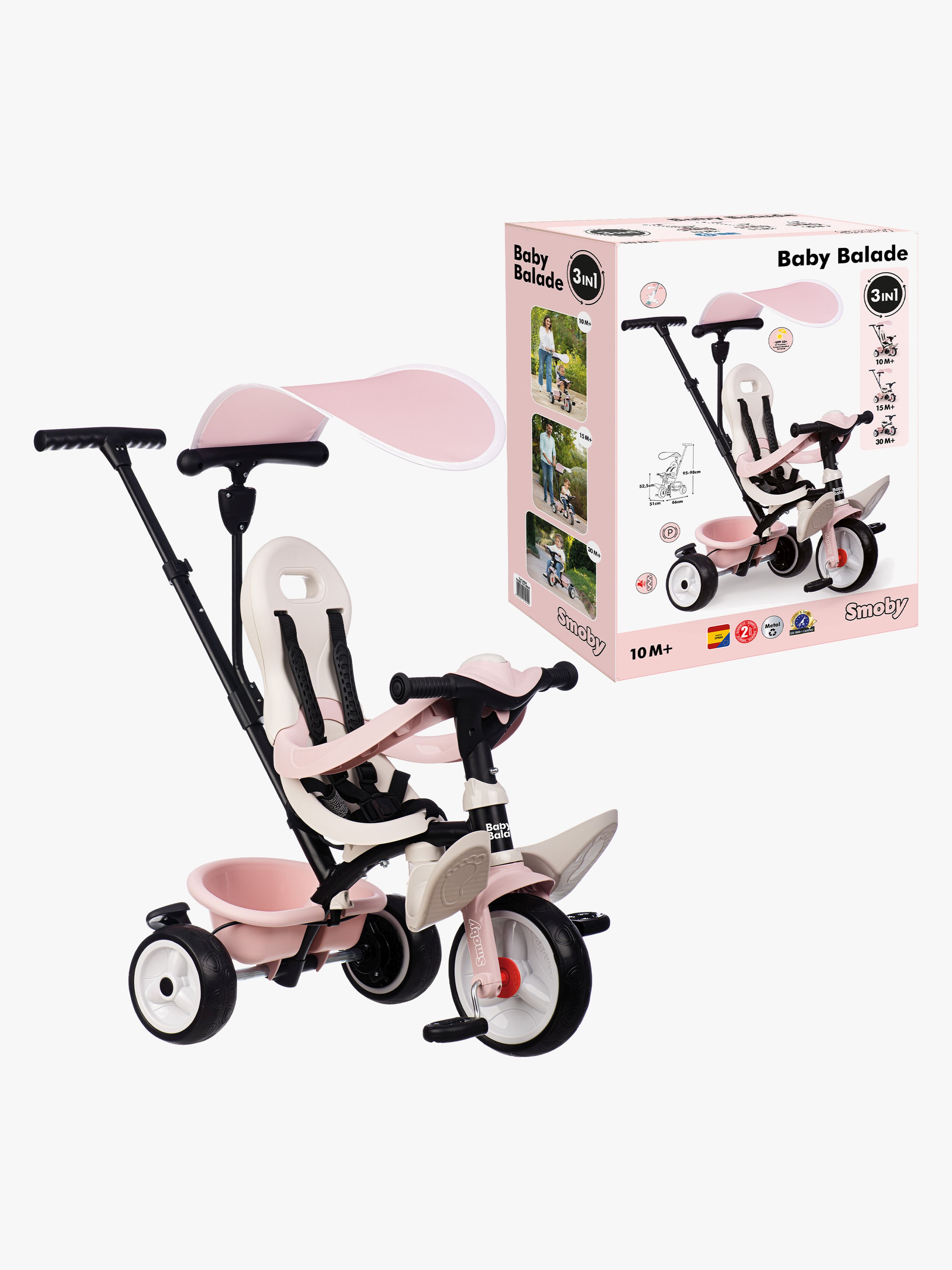 Smoby Baby Balade Dreirad Plus, Rosa