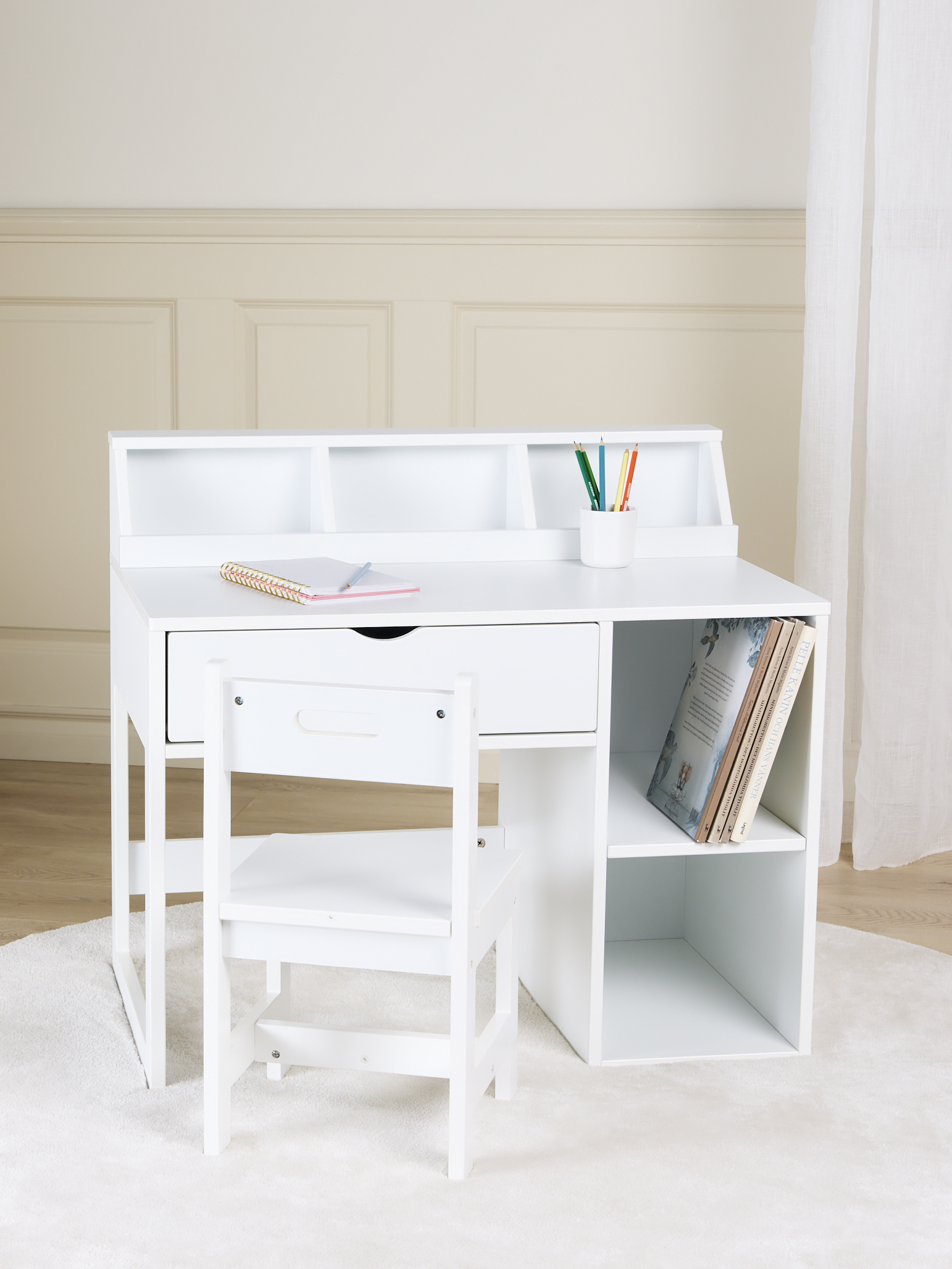 Alice &  Fox FAY Schreibtisch mit Stuhl, White