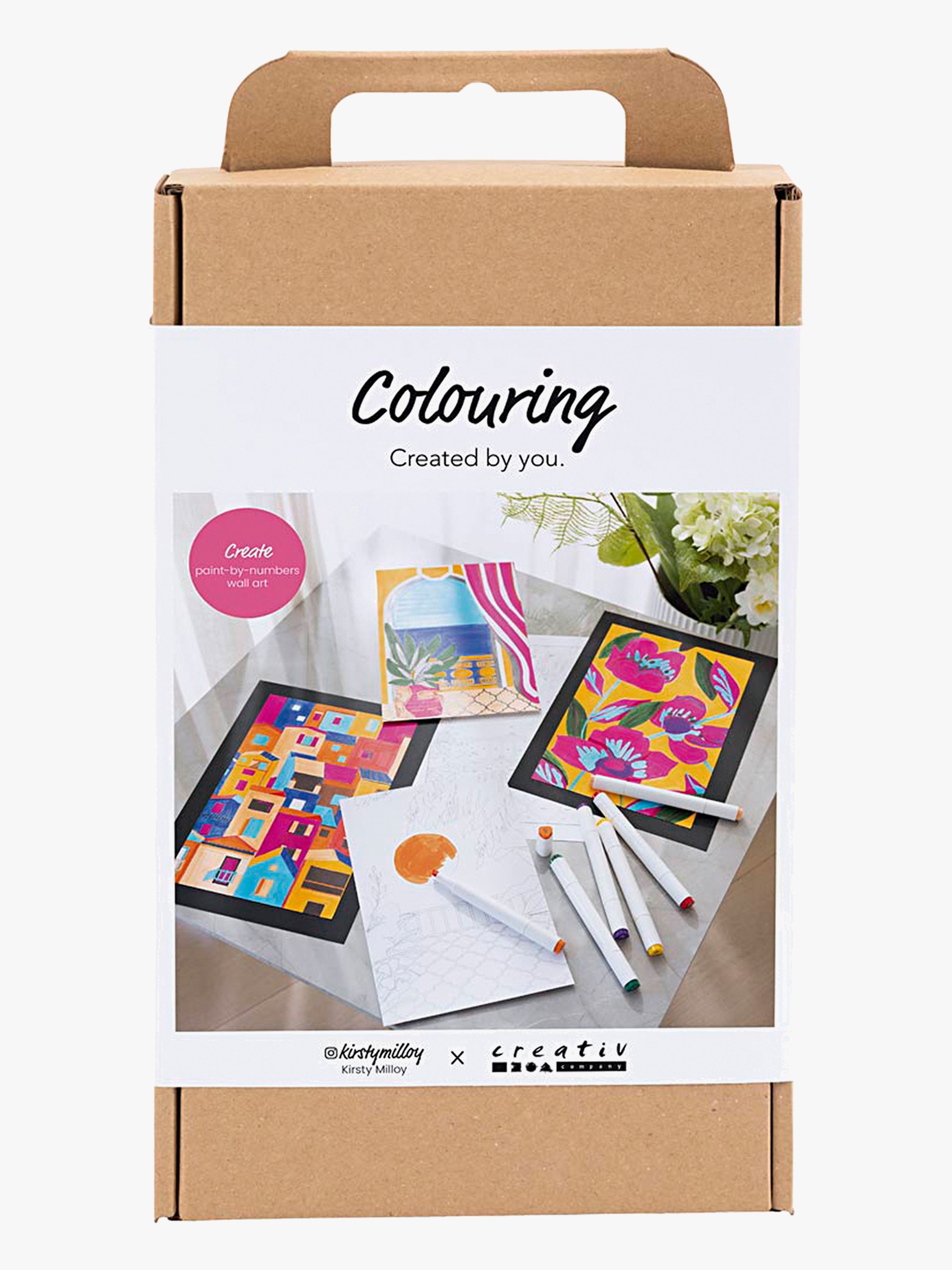 Creativ Company Malset Ausmalen Malen Nach Zahlen mit Filzstiften, Rosa