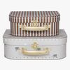 OYOY Mini Suitcase Elephant & Stripe Koffer, Pale Blue
