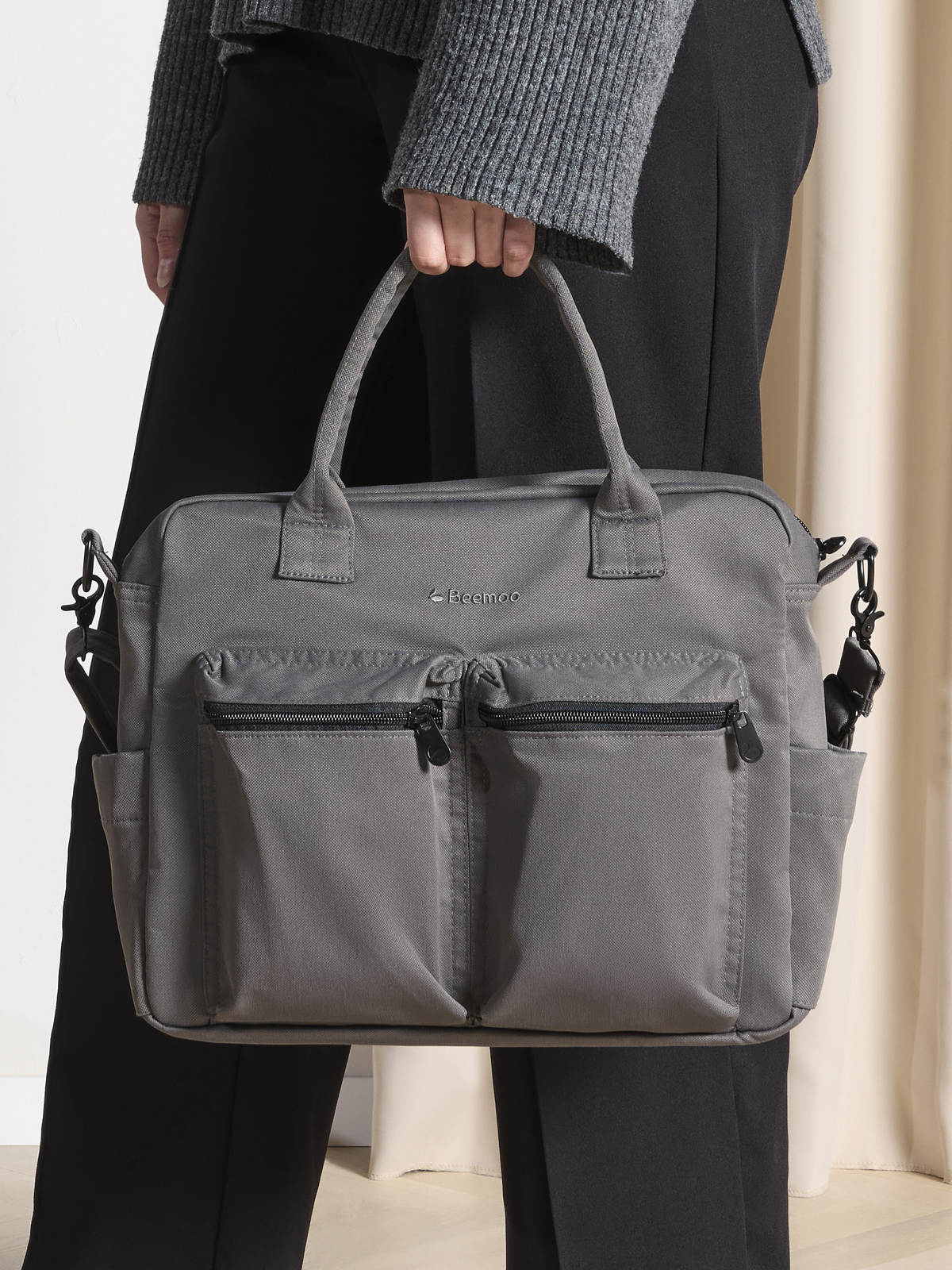 Beemoo Pro Wickeltasche, Mocha Grey
