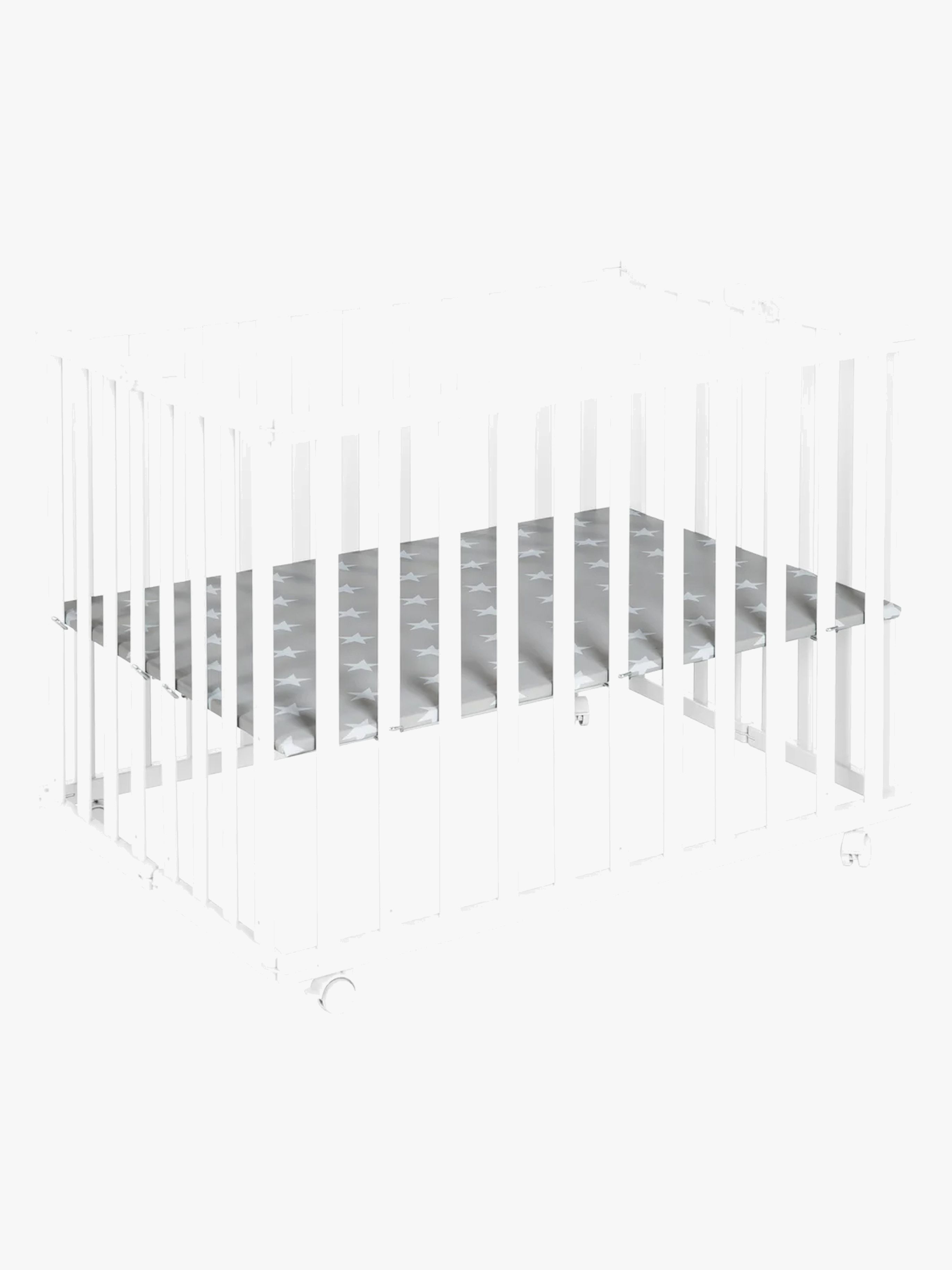 Roba Faltbar Laufgitter mit Rädern, Little Stars White