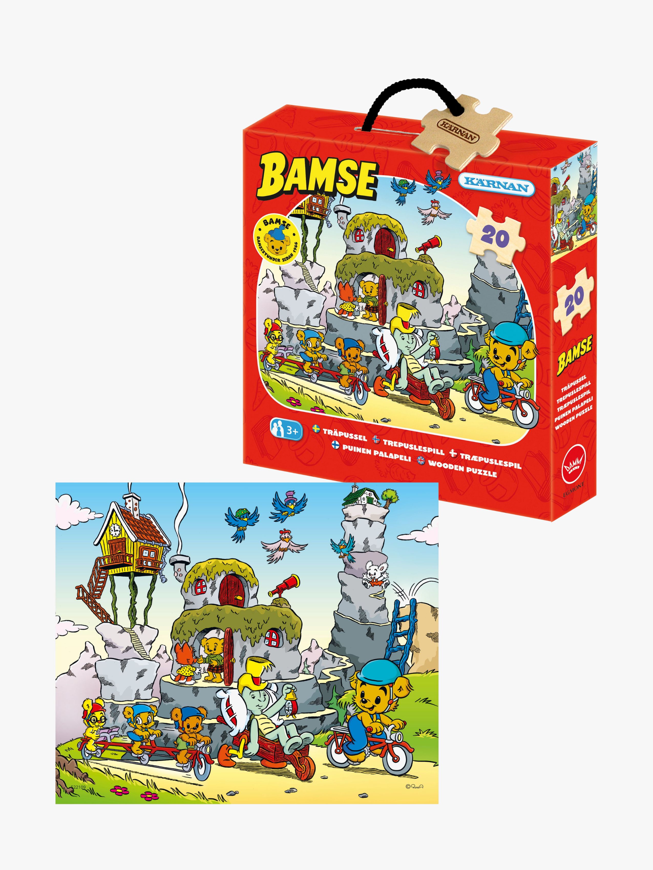 Egmont Kärnan Bamse Fahrräder Holzpuzzle 20 Teile