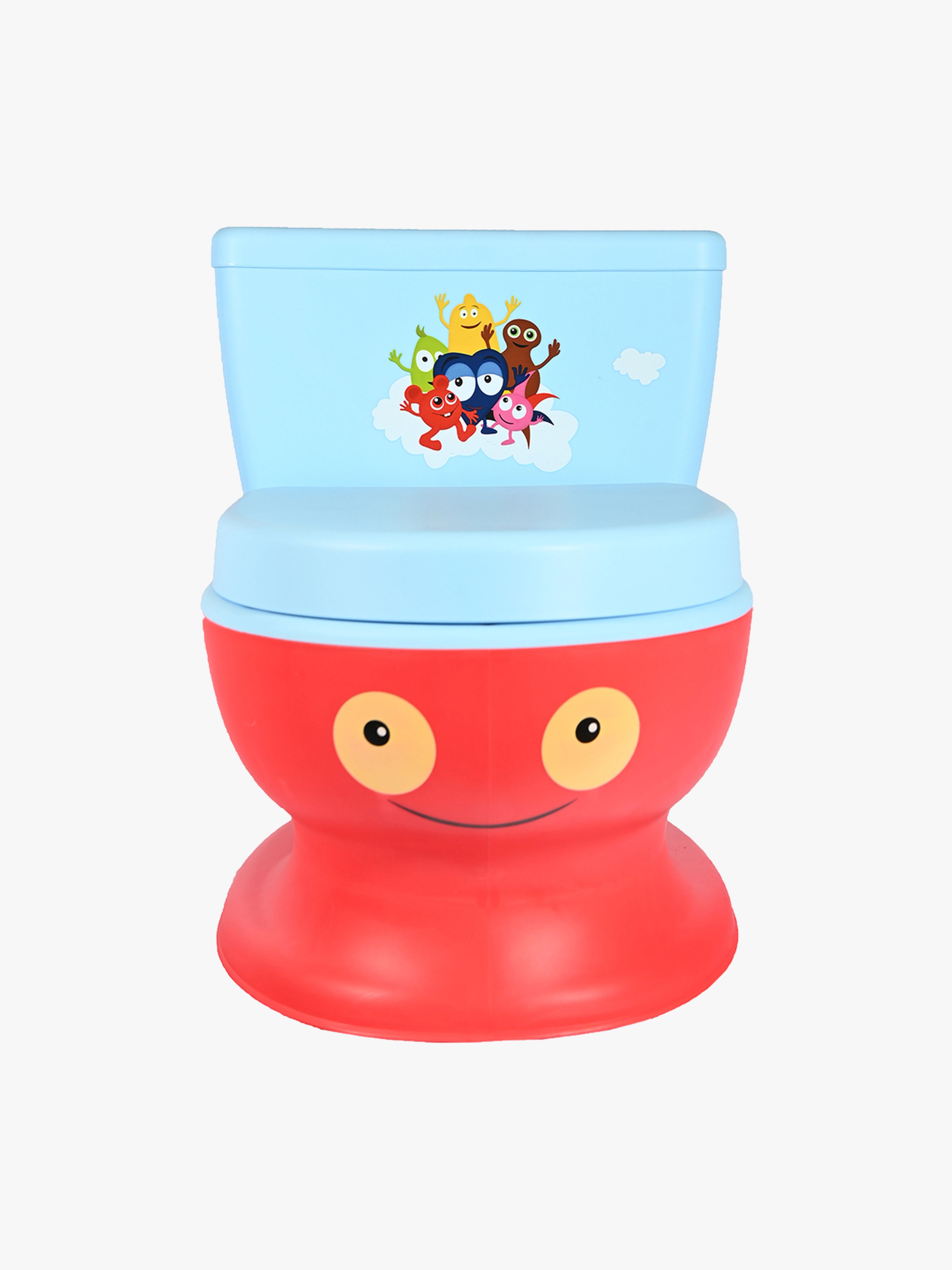 Töpfchen mit Spülgeräusch, Rot / Blau
