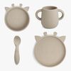 nuuroo Lykke Giraff Tellerset 4er-Pack Silikon, Cobblestone