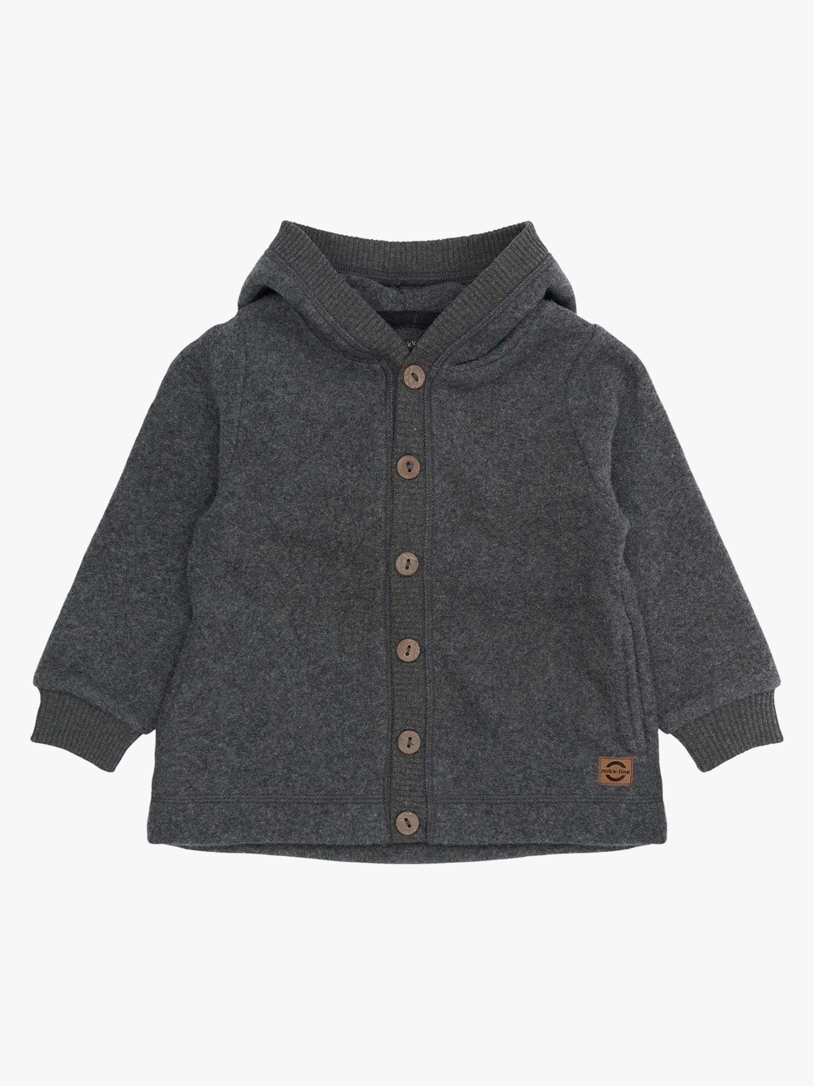 Mikk-Line Fleecejacke mit Kapuze, Anthracite Melange, 104