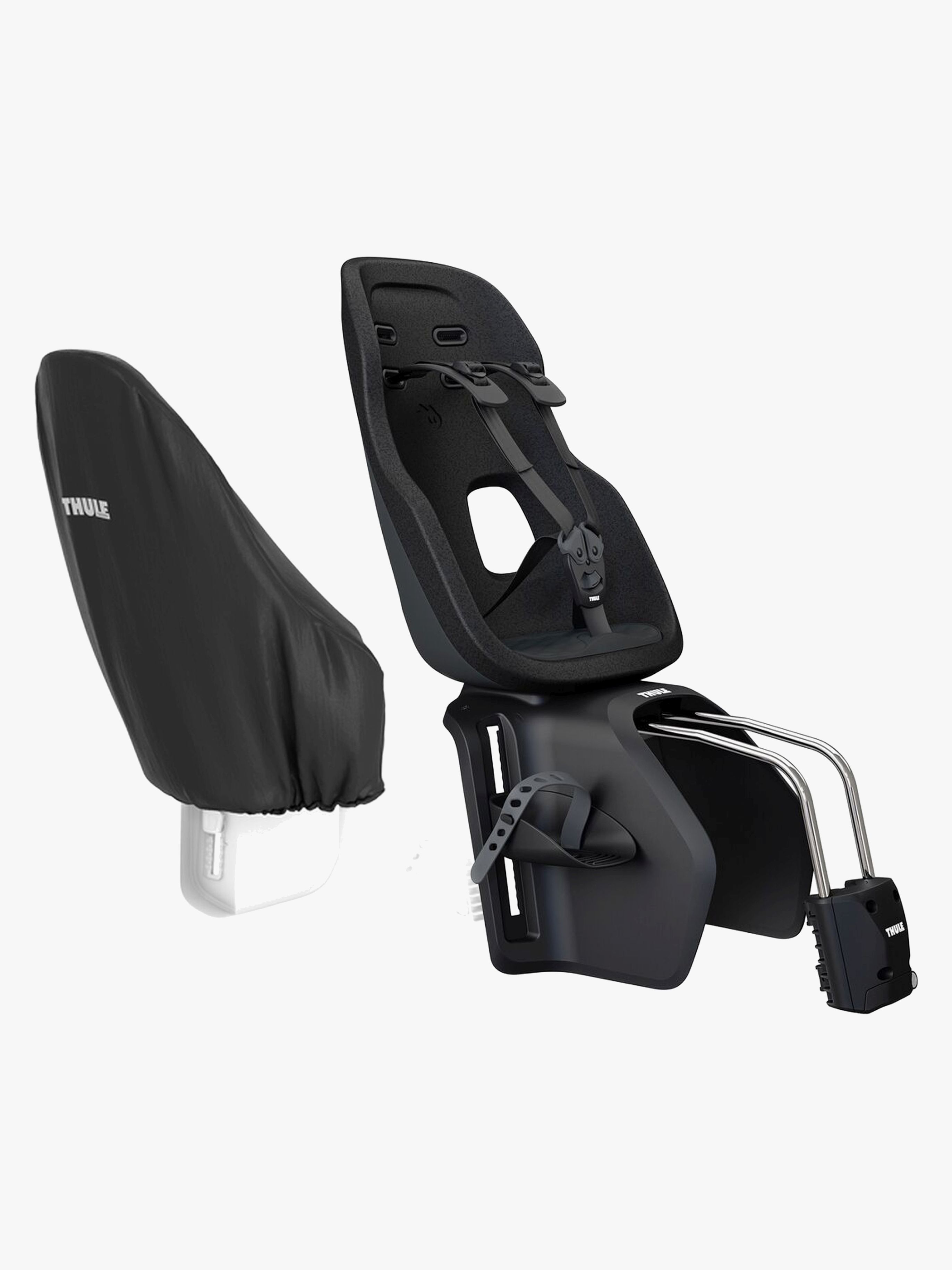 Thule Yepp Nexxt 2 Maxi Frame Mount Fahrradsitz inkl. Regenschutz, Midnight Black