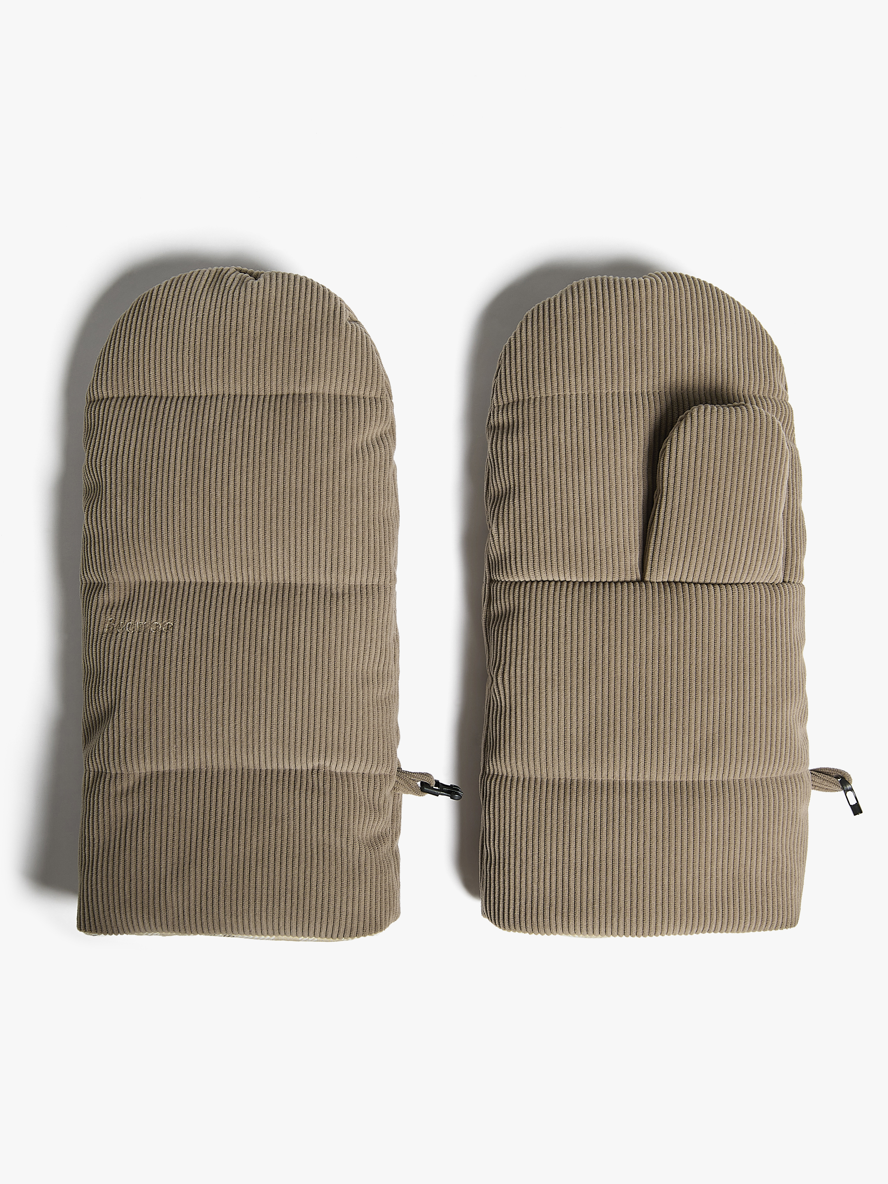 Beemoo Kinderwagenhandschuhe, Taupe Corduroy/Checkered