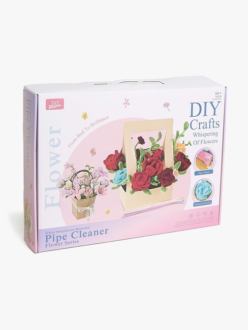 Fippla DIY-Set Blumenstrauß mit Pfeifenreinigern 21 Teile, Rot