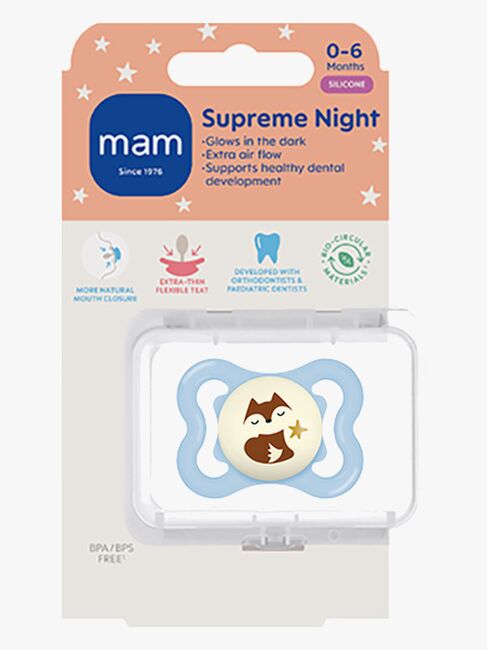 MAM Supreme Night Schnuller Silikon 0-6m, Blau