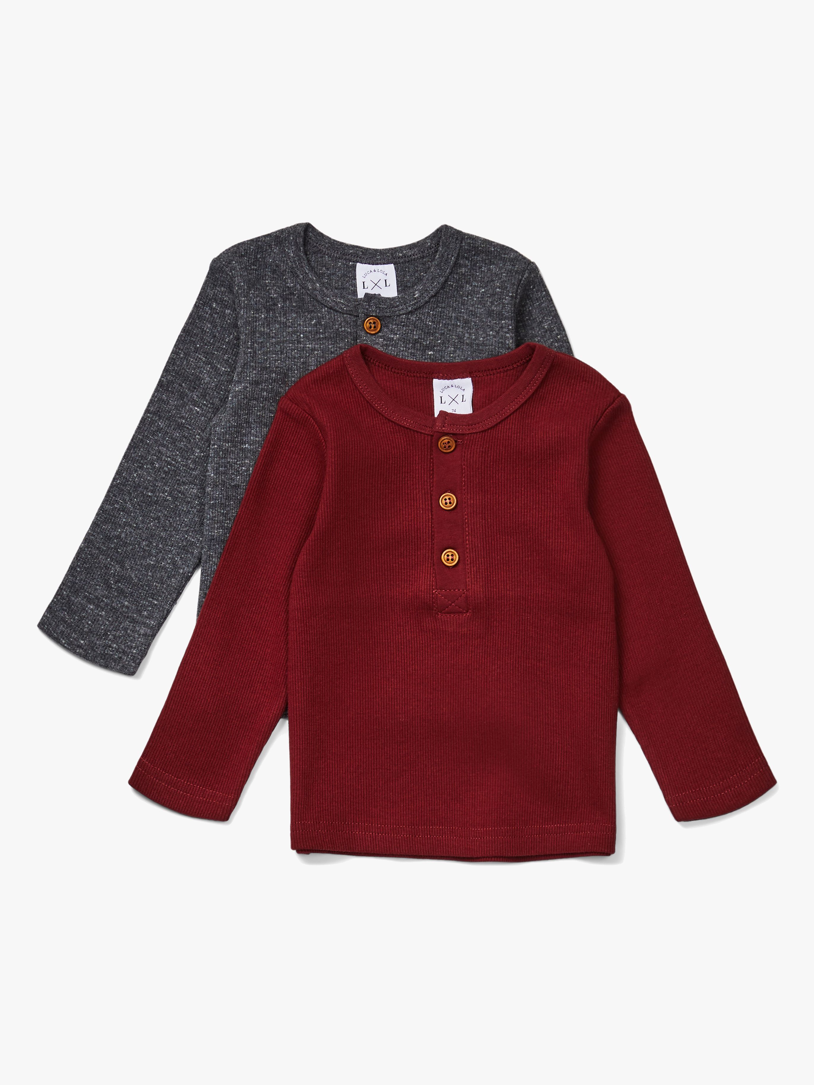 Rocco Langarmshirt 2er-Pack, Grey 62