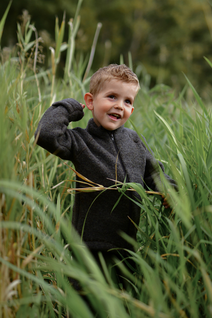 Mikk-Line Wollfilz-Jacke Baby, Dark Brown Melange