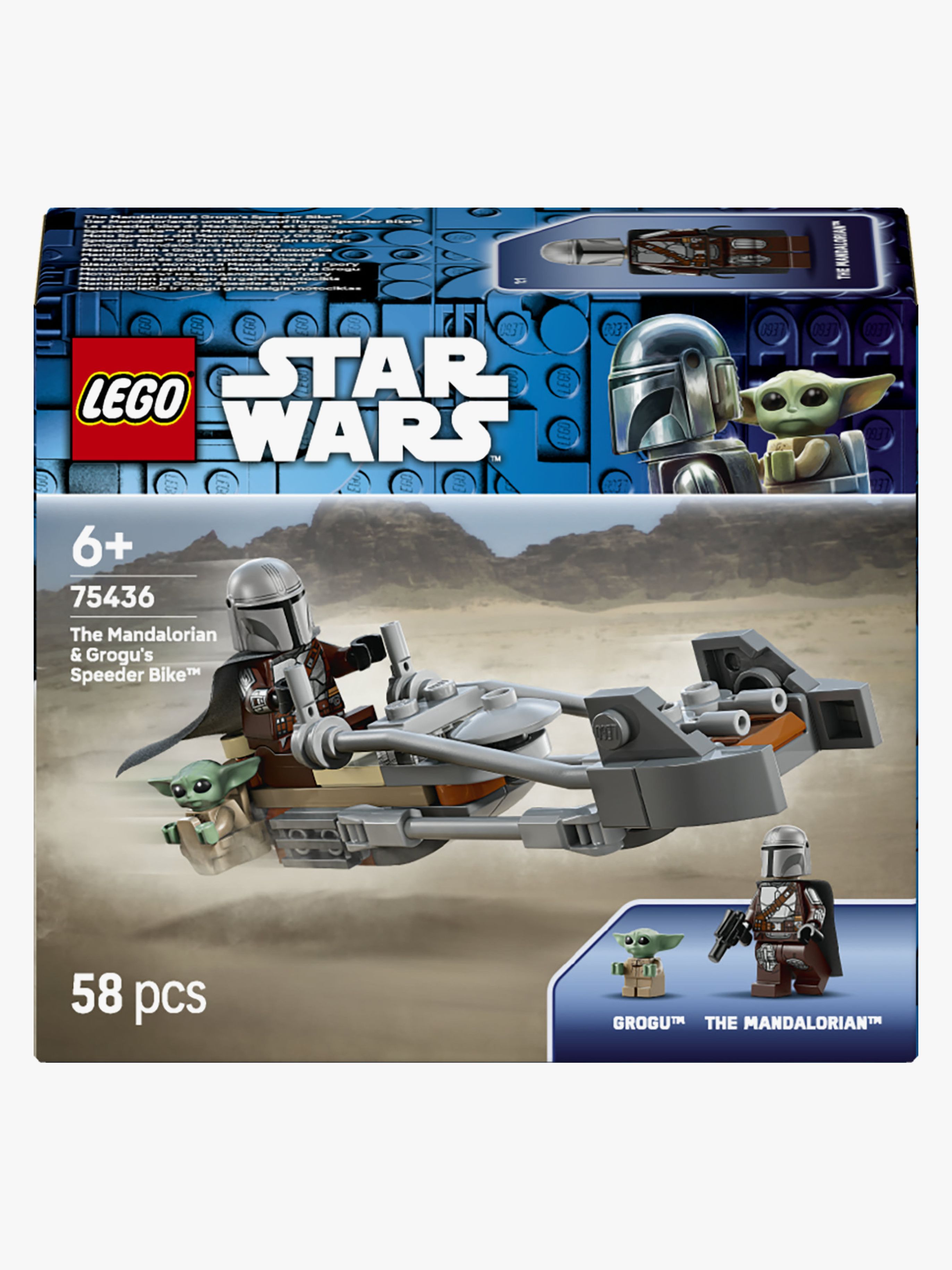 Star Wars 75436 Der Mandalorianer und Grogu auf ihrem Speeder Bike
