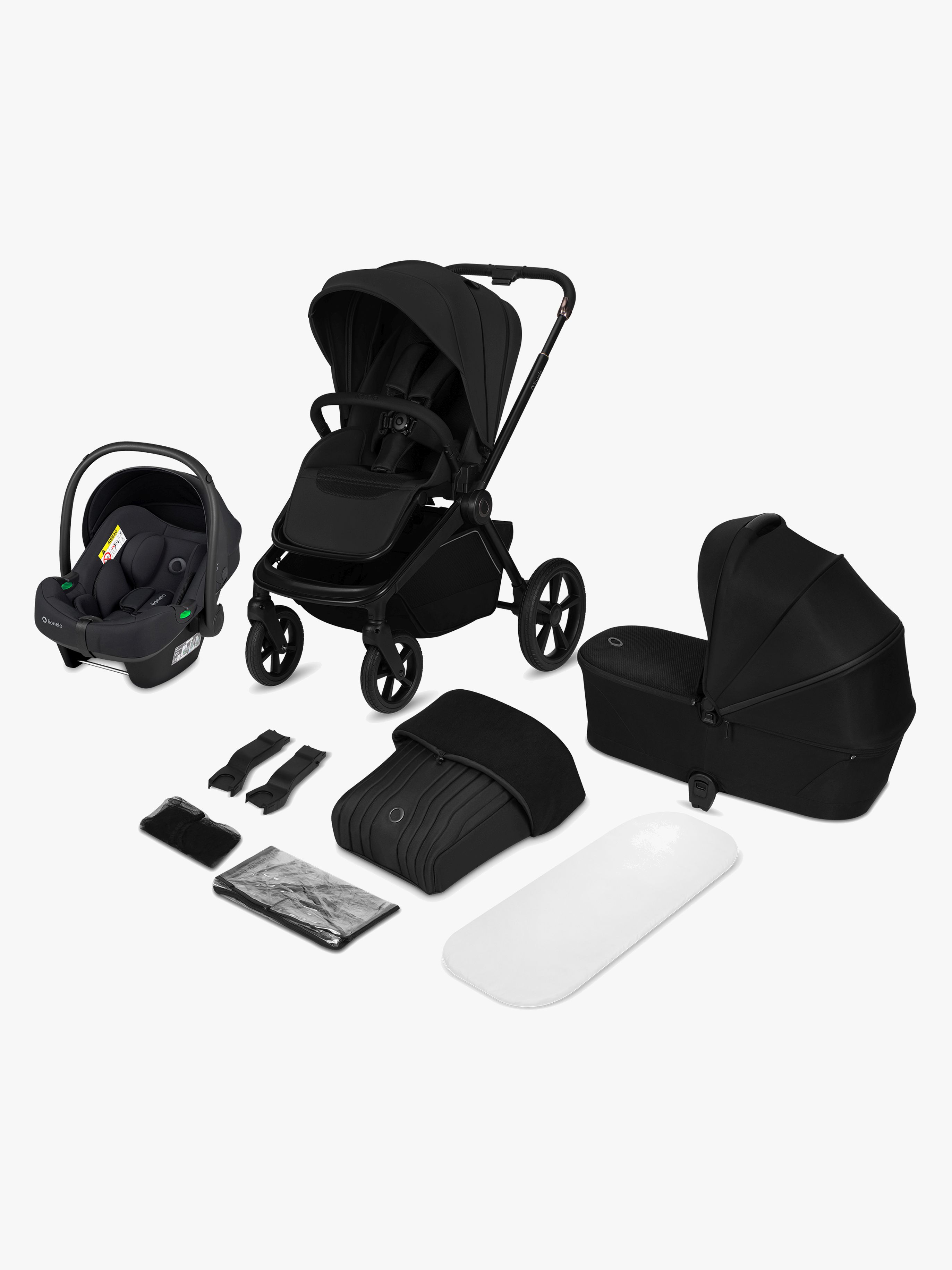Lionelo FREYA 3-in-1 Kombikinderwagen, Black Onyx