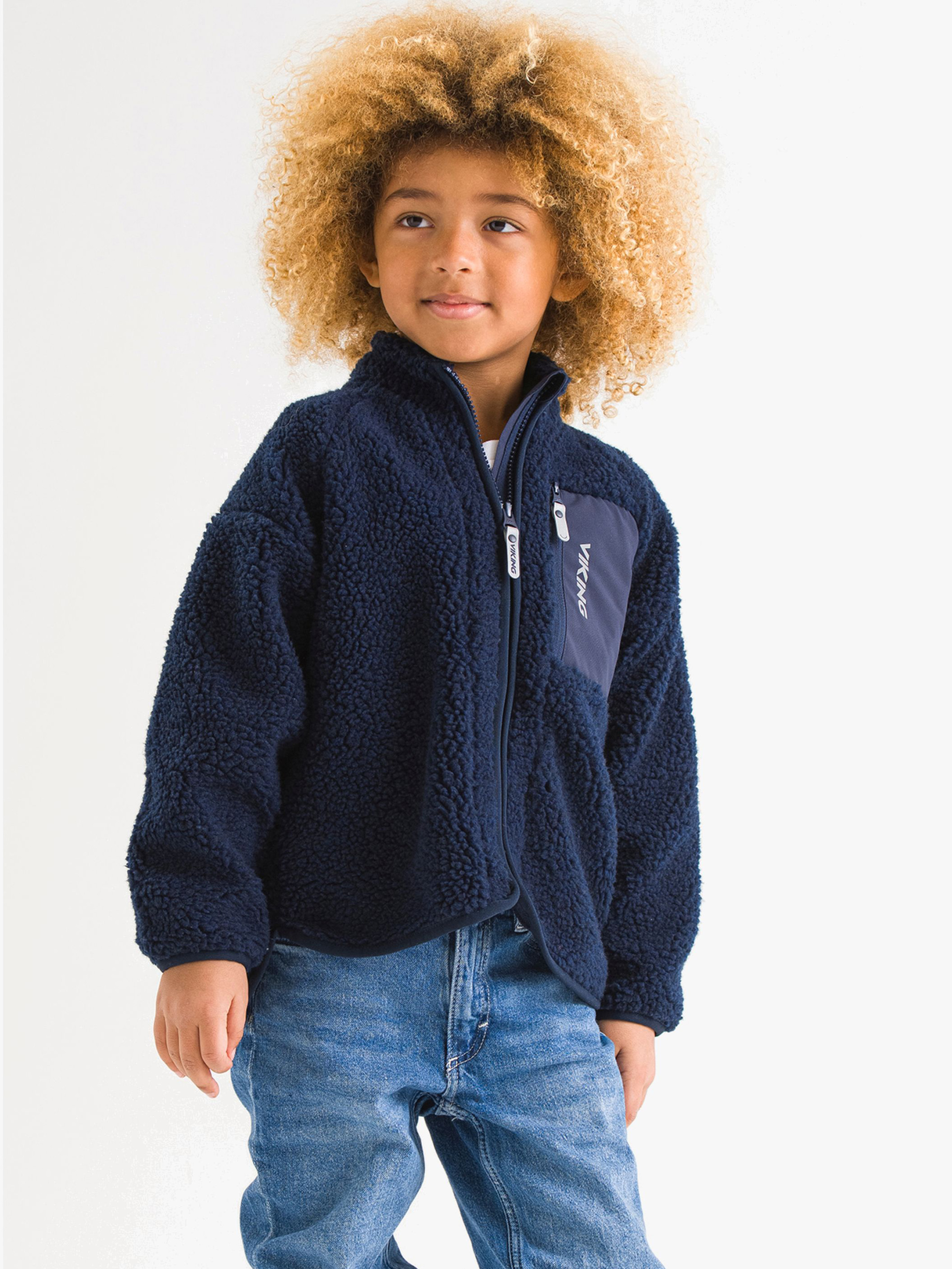 Viking Playtime Fleecejacke, Marineblau, 140