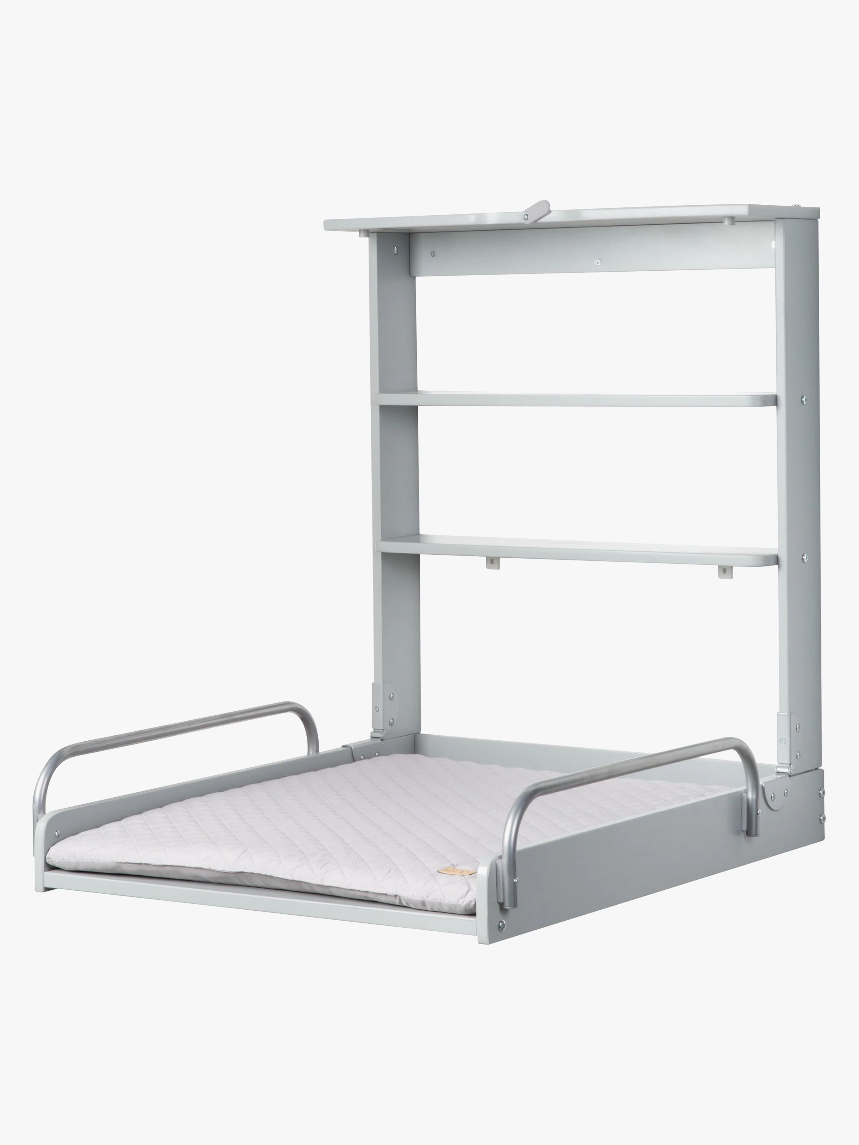 Roba Wandmontierter Wickeltisch &  Wickelunterlage, Taupe Lacquered/Silver Grey