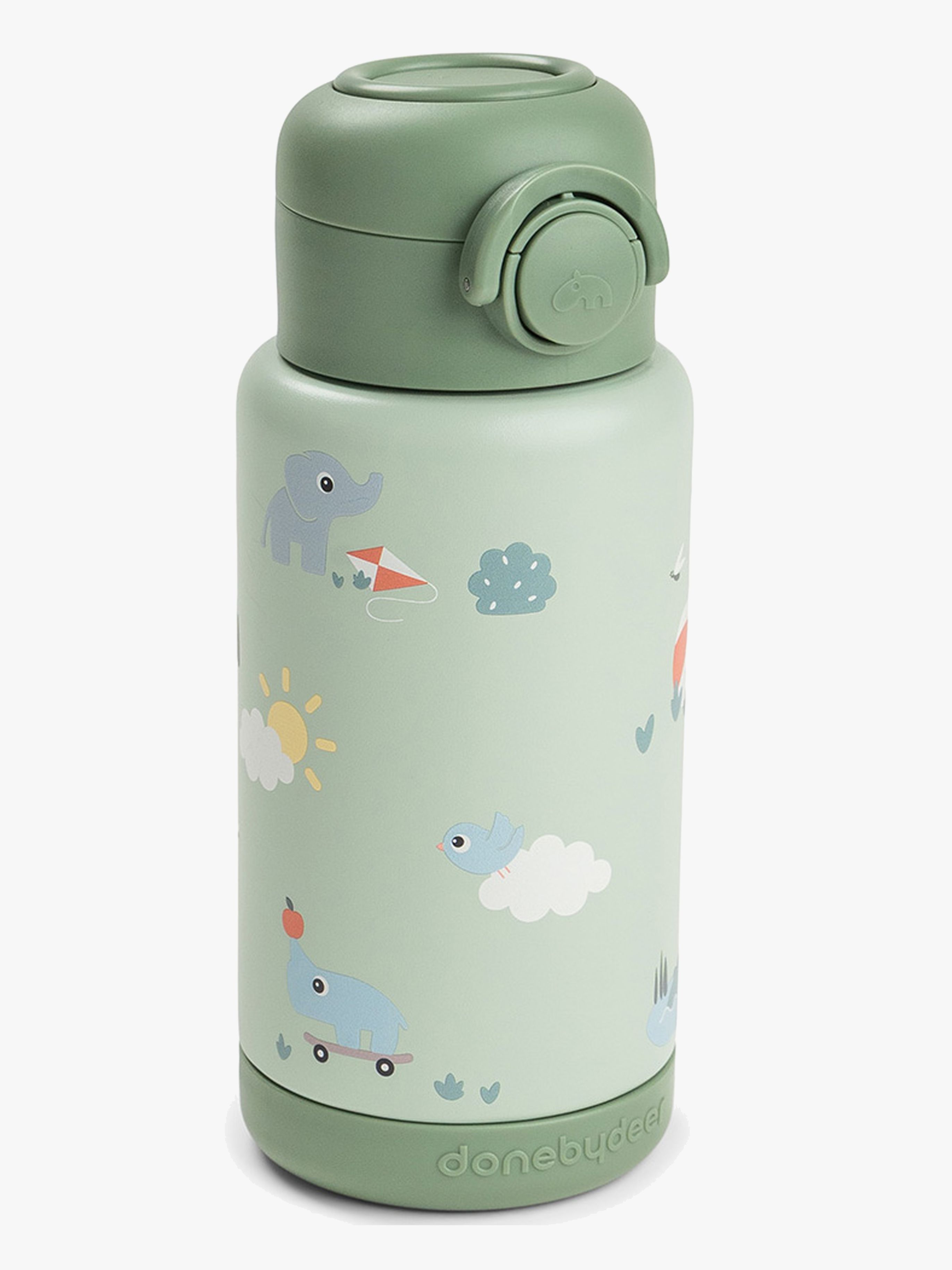 Playground Trinkflasche mit Trinkhalm, Green