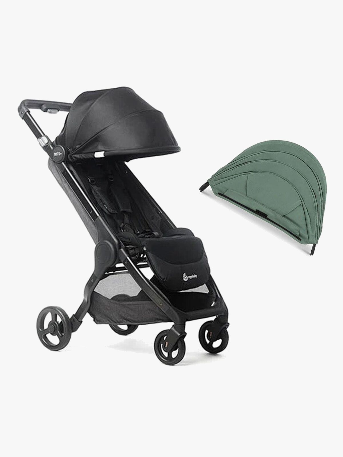 Ergobaby Metro+ Buggy inkl. Extra-Verdeck, Black/Sea Grass