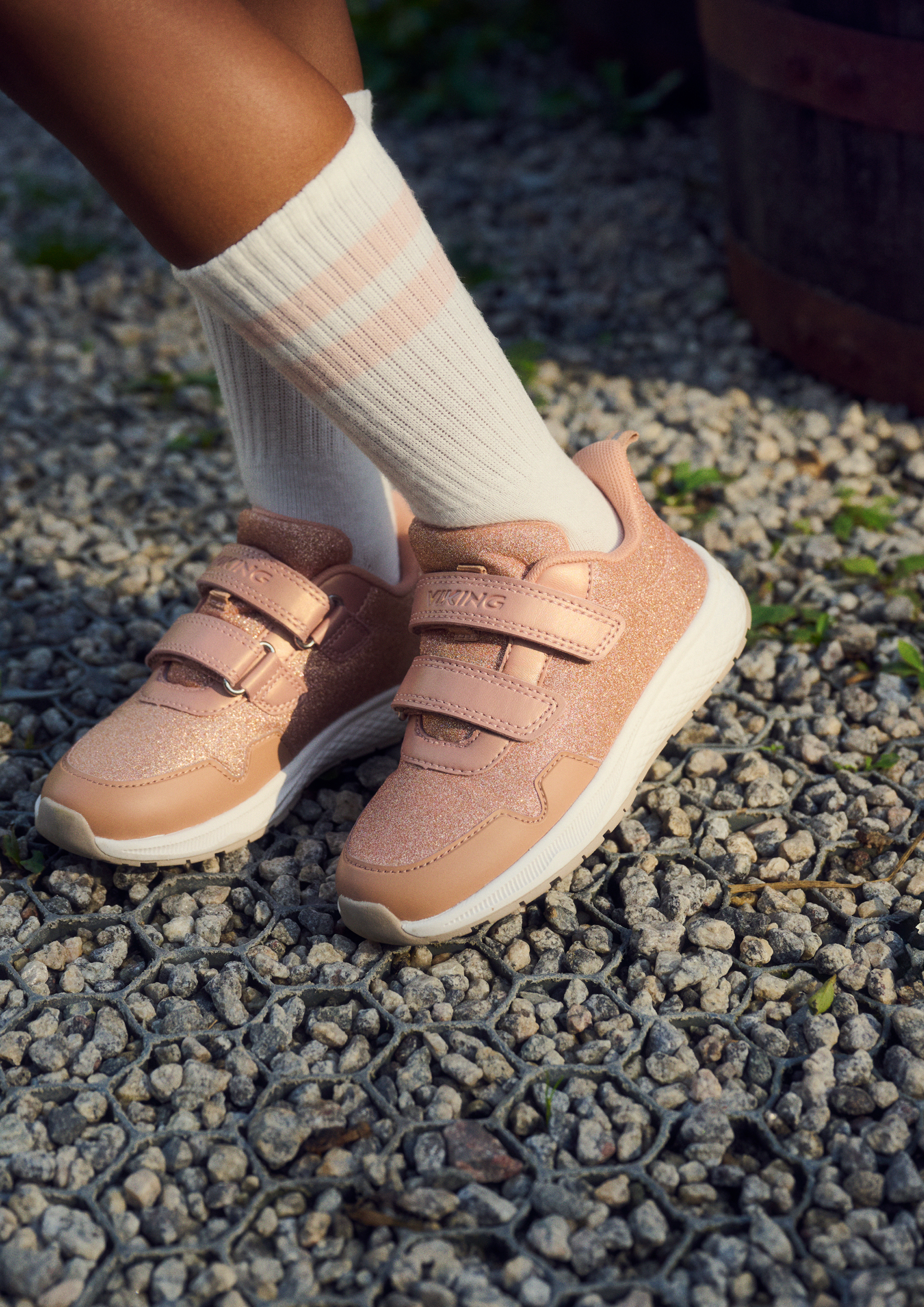 Viking Bouncy Glitter 2V Kinder Sneaker, Gold, 30, Kinderschuhe