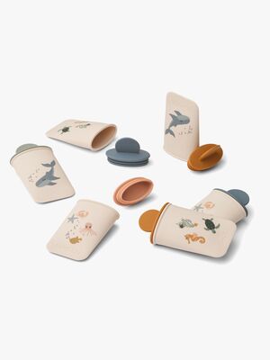 LIEWOOD Malik Gemusterte Mini Eiscreme-Form 6er-Pack, Sea Creature/Sandy