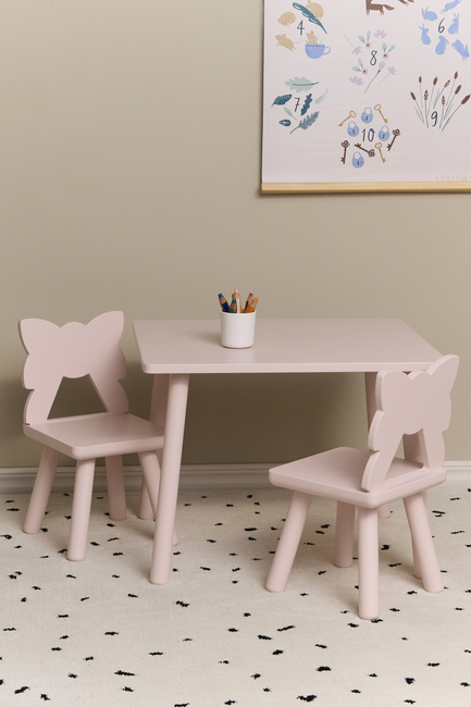 Alice & Fox MILA Tisch und Stühle, Rosa