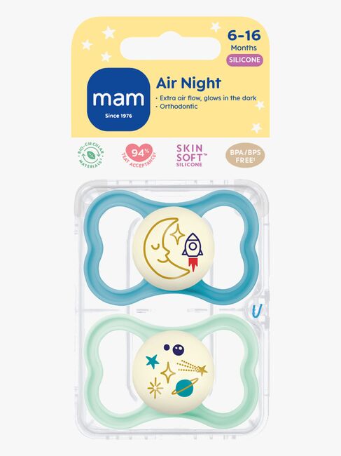 MAM Air Night Silikon Schnuller 6-16m, Blau