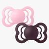 BIBS Supreme Schnuller 2er-Pack Silikon Gr. 2 Symmetrisch, Baby Pink/Plum