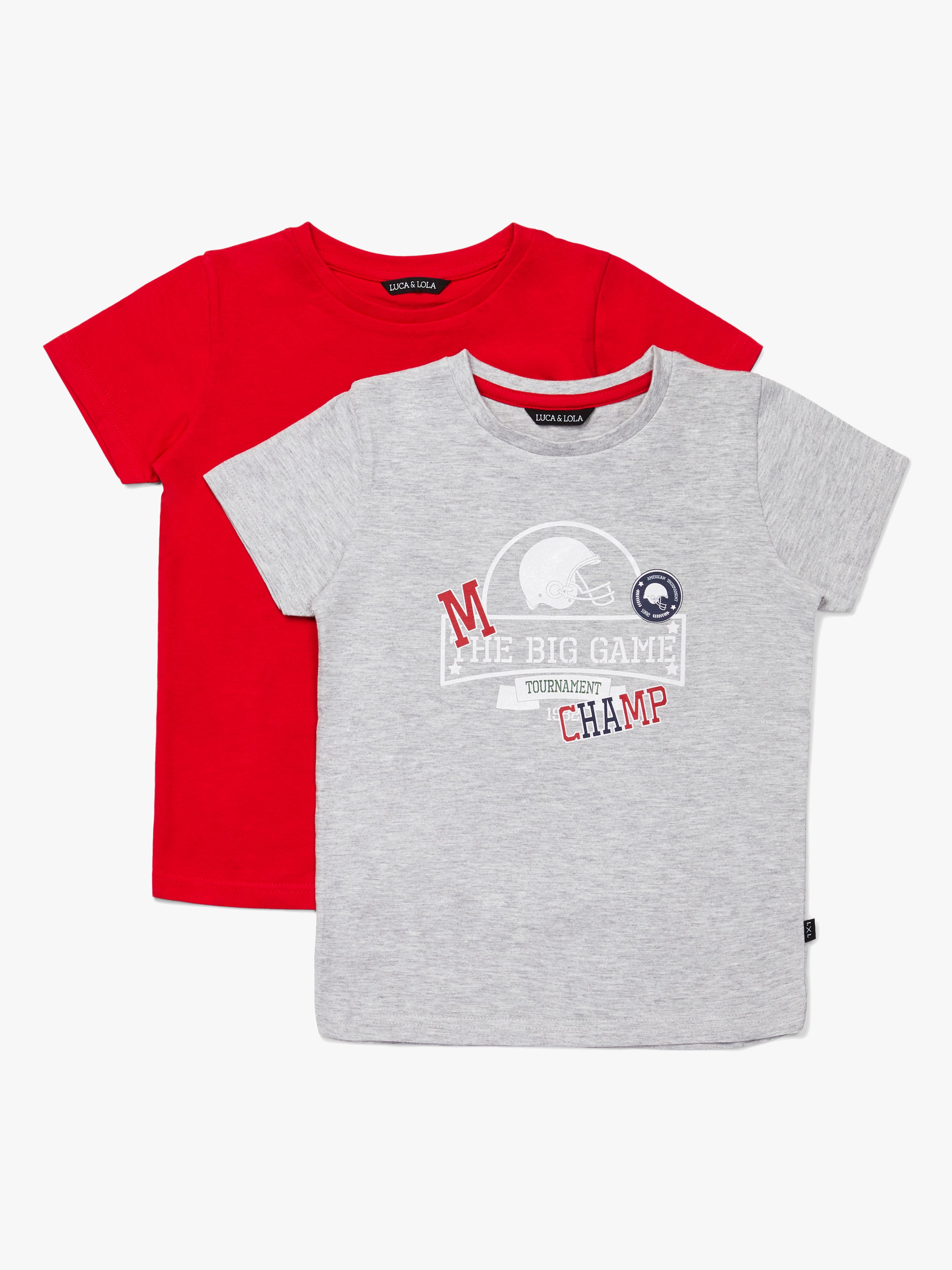 Luca &  Lola San Marino T-Shirt 2er-Pack, Grey/Red 158-164