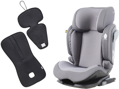 Beemoo Recline i-Size Kindersitz inkl. Ventilierendem Sitzpolster, Mineral Grey/Antracit